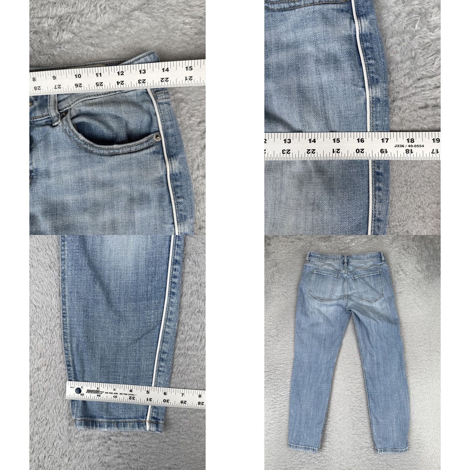 Vintage Cosmic Blue Love Jeans Skinny 26 Womens Light Blue Denim 5-Pocket Zip Stretch Mid Rise Inseam 25 Size 26" / US 2 / IT 38 - 9 Thumbnail