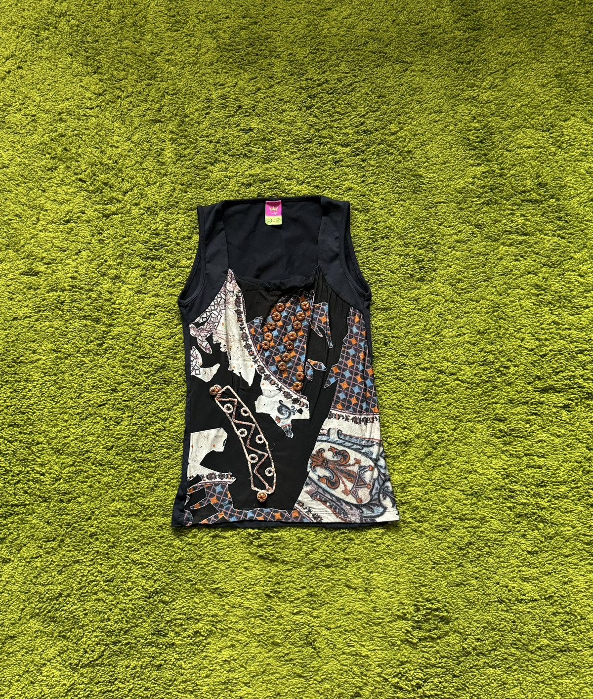Designer × Vintage Save the Queen 2000s vintage mesh tank top Y2K Size L / US 10 / IT 46 - 1 Thumbnail