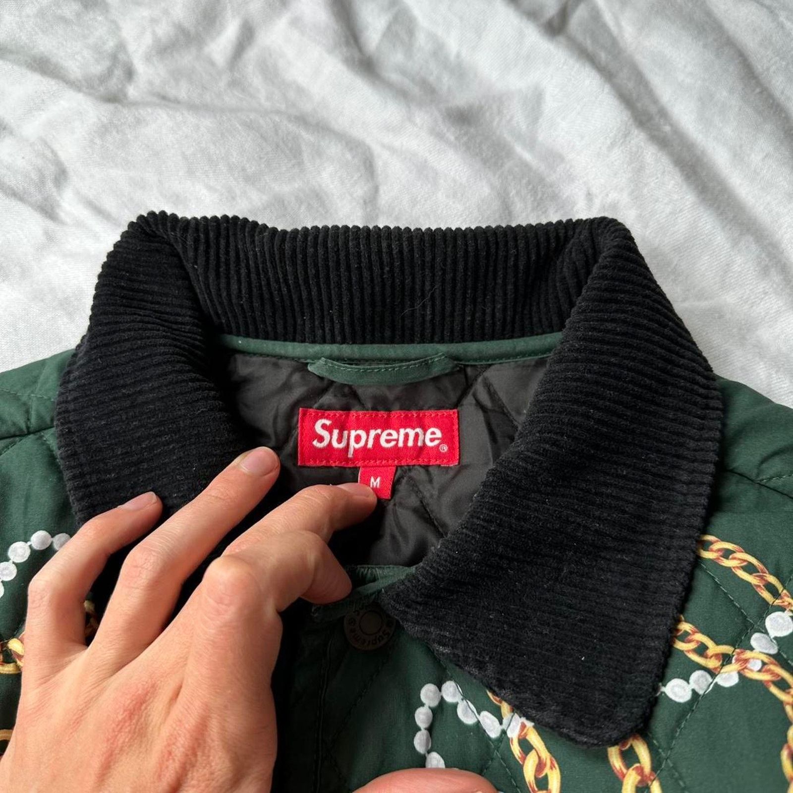 Supreme FW20 Supreme Green Quilted Gold Chain Quilted Work Jacket Size US M / EU 48-50 / 2 - 3 Thumbnail
