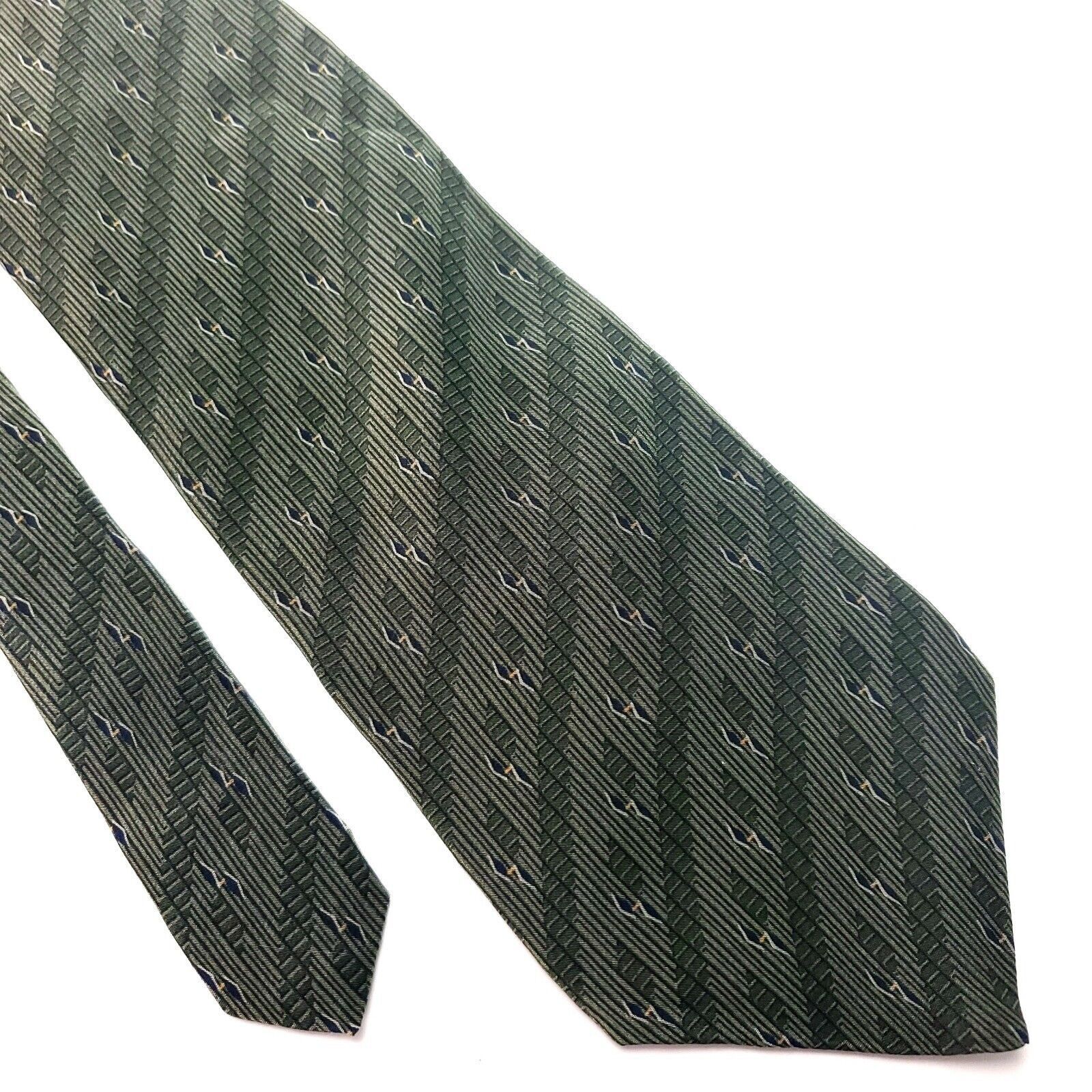 Bill Blass Bill Blass Black Label Silk Tie Green Short Print Size ONE SIZE - 1 Thumbnail