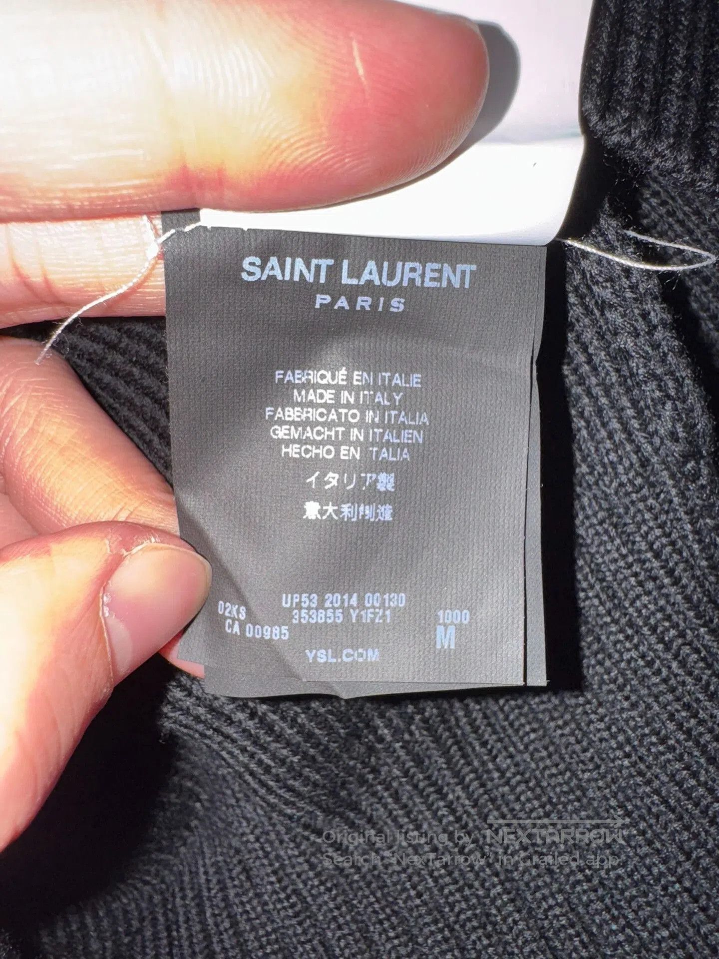 Saint Laurent Paris Saint Laurent Men's Wool Leather Sweater. Size US M / EU 48-50 / 2 - 4 Thumbnail