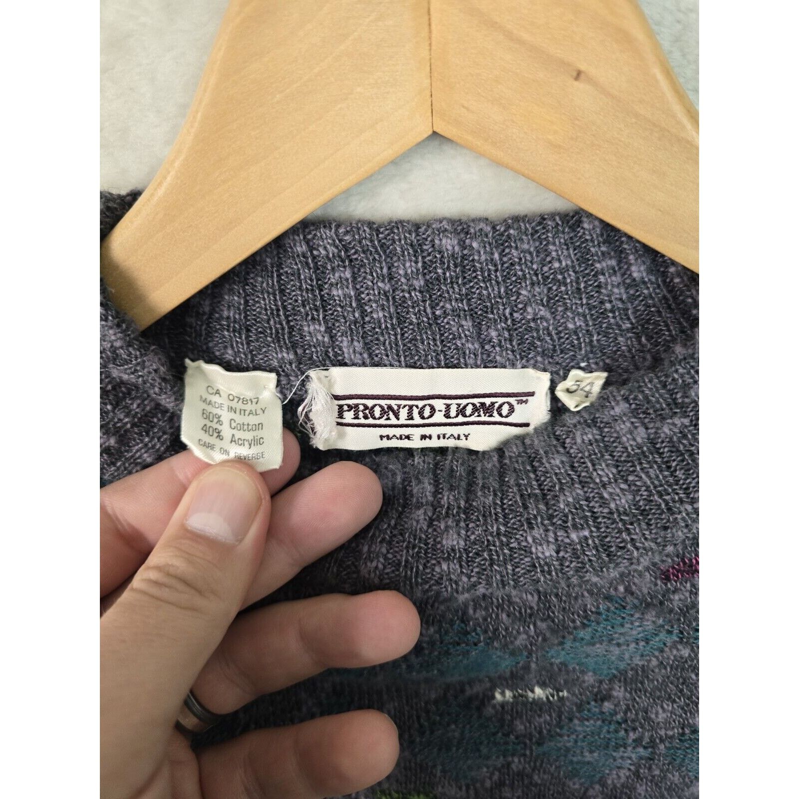 Pronto Uomo Vintage Pronto Uomo Italy Sweater Mens Medium Linen Blend Size US M / EU 48-50 / 2 - 4 Thumbnail