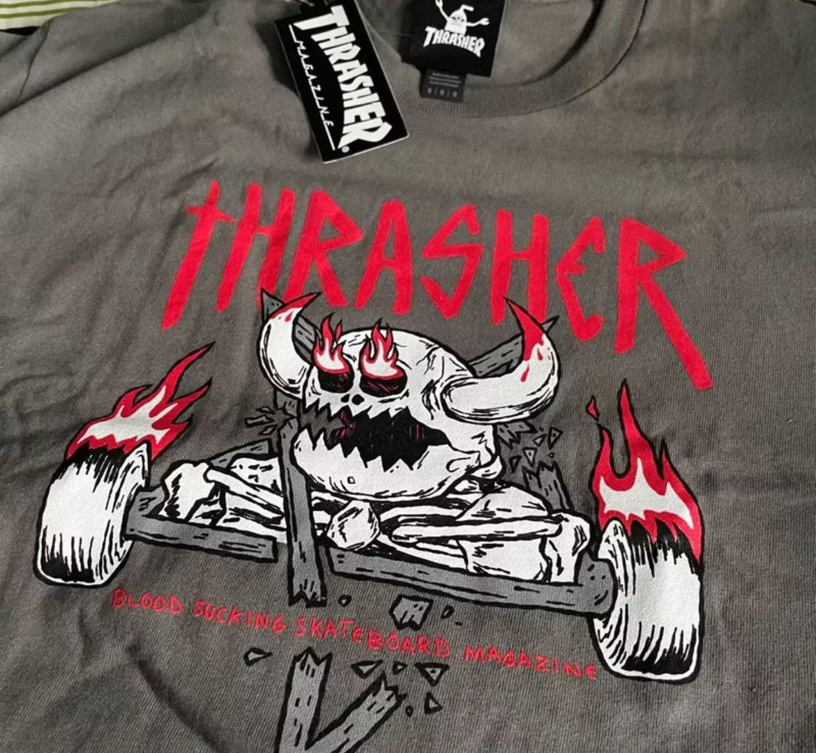 Thrasher Thrasher x Toy Machine Monster-Gram Charcoal Tee Size US L / EU 52-54 / 3 - 5 Thumbnail