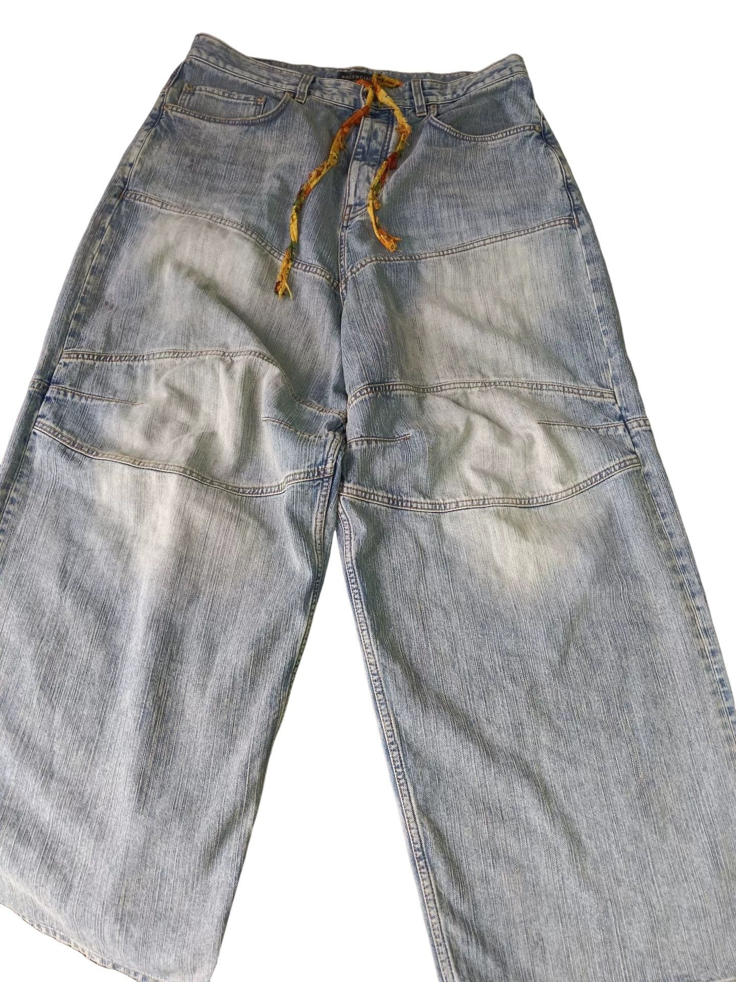 Balenciaga Balenciaga Drawstring Light Blue Panelled Jeans S Size US 30 / EU 46 - 1 Thumbnail