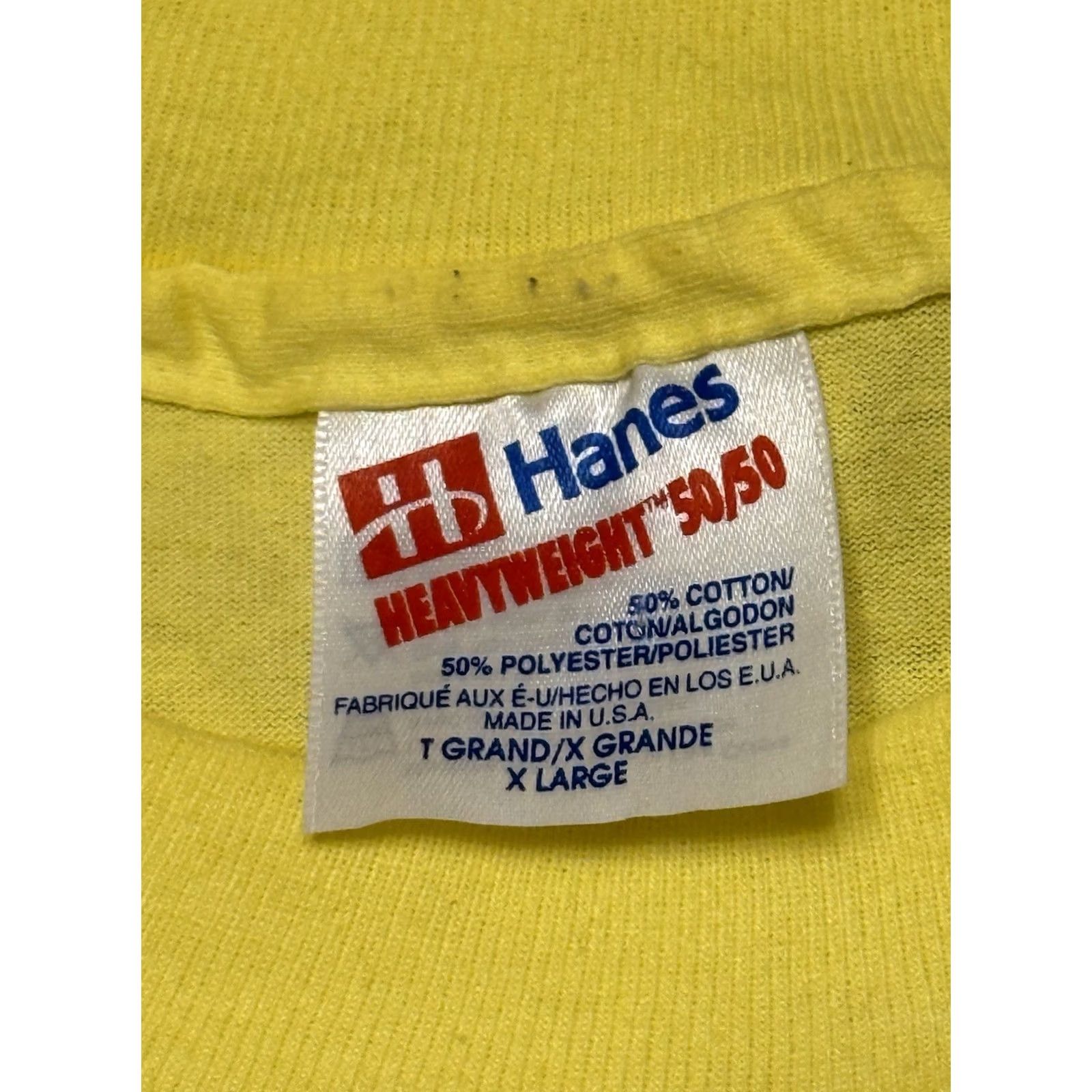 Hanes VINTAGE 90s Hanes Shirt XL Yellow Deer Bear Rabbit Hunting NRA PETA Cartoon Animals Graphic Print Crew Neck Short Sleeve Man Size US XL / EU 56 / 4 - 8 Thumbnail