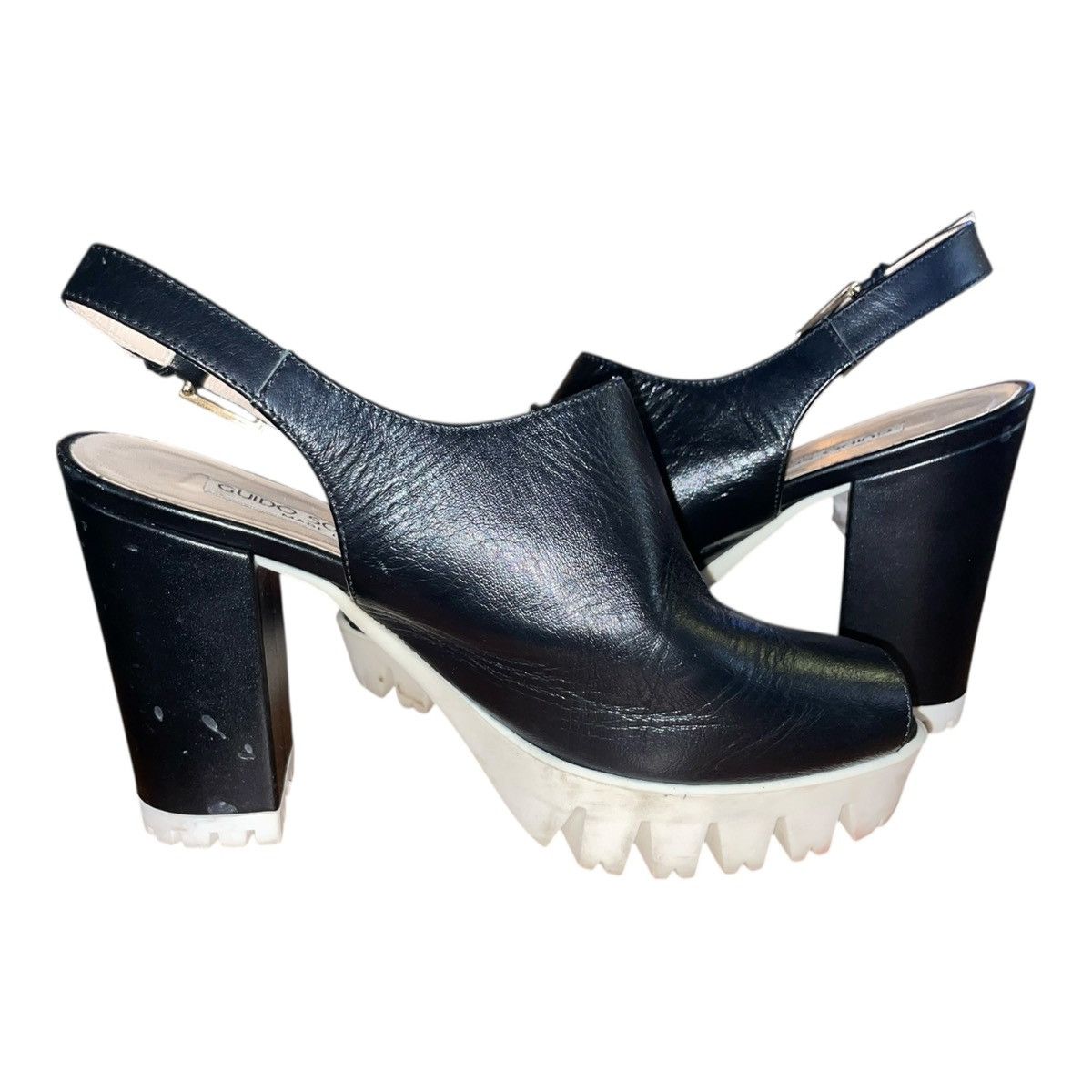 Other Guido Sgariglia Women’s Leather Black White Platform Loafer Size US 4.5 / IT 34.5 - 3 Thumbnail
