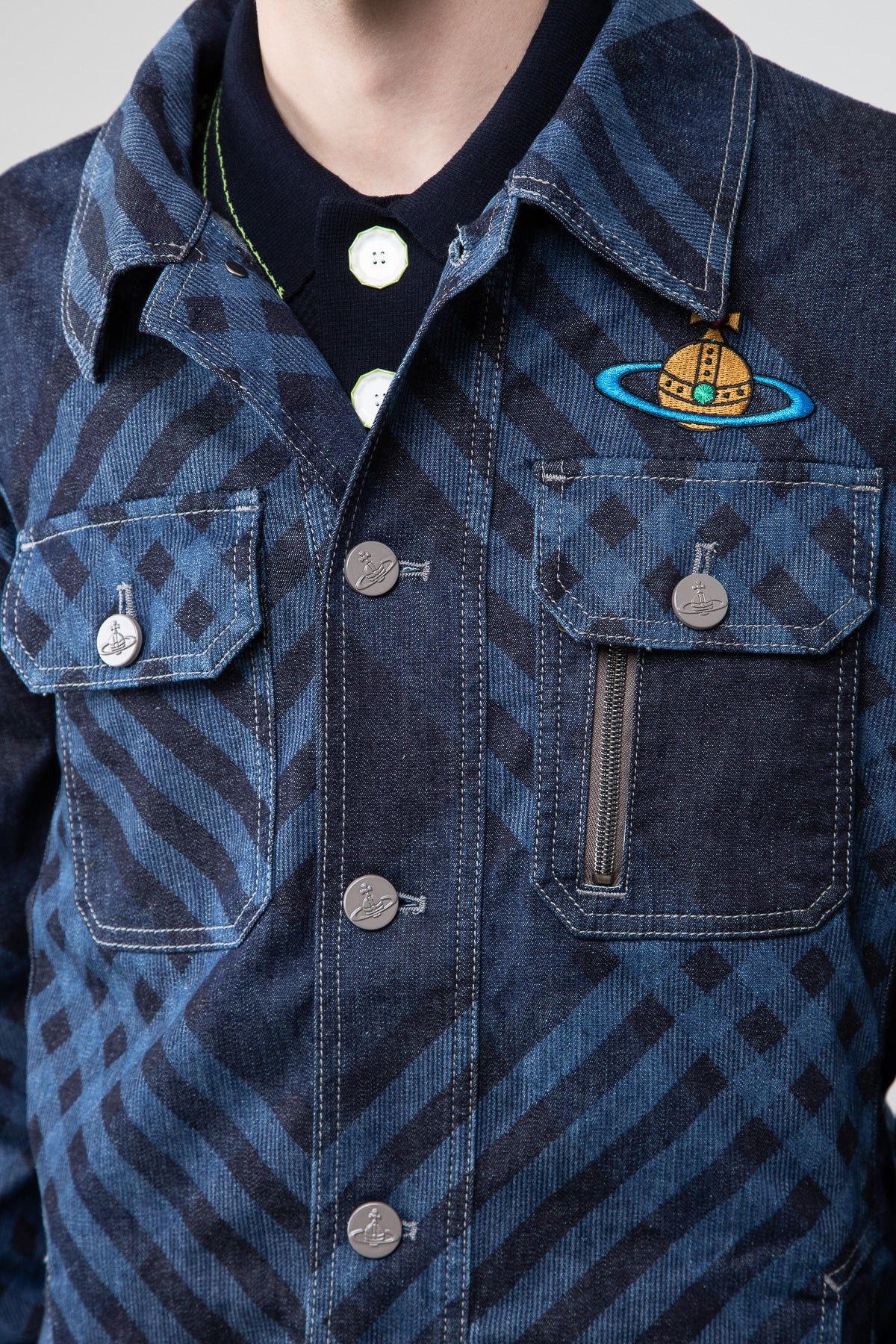 Vivienne Westwood $875 NWT Vivienne Westwood Collared Striped Denim Jacket Size US L / EU 52-54 / 3 - 4 Thumbnail