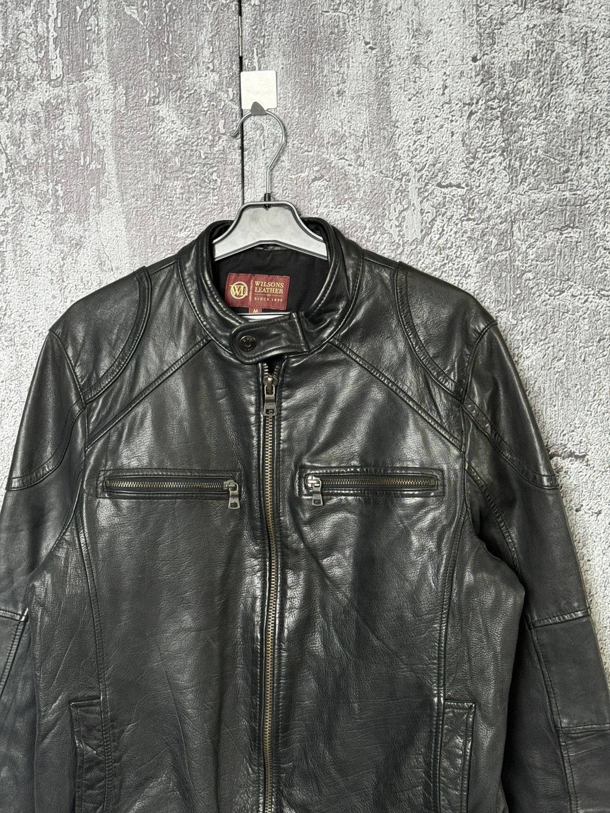 Wilsons Leather Vintage Wilsons Leather Black Biker Jacket Embroidered Flame Size US S / EU 44-46 / 1 - 13 Thumbnail