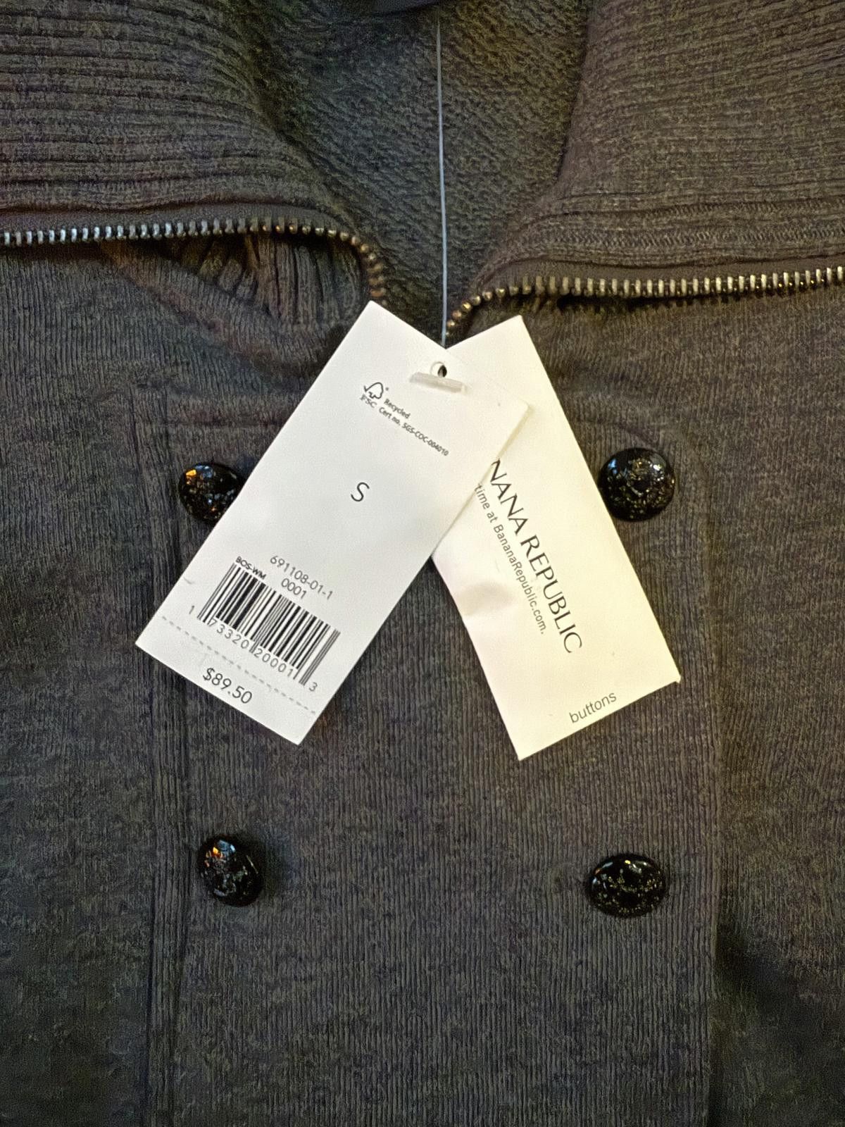 Banana Republic NWT Zip Up Sweater Jacket-Dark Gray Size S / US 4 / IT 40 - 3 Thumbnail
