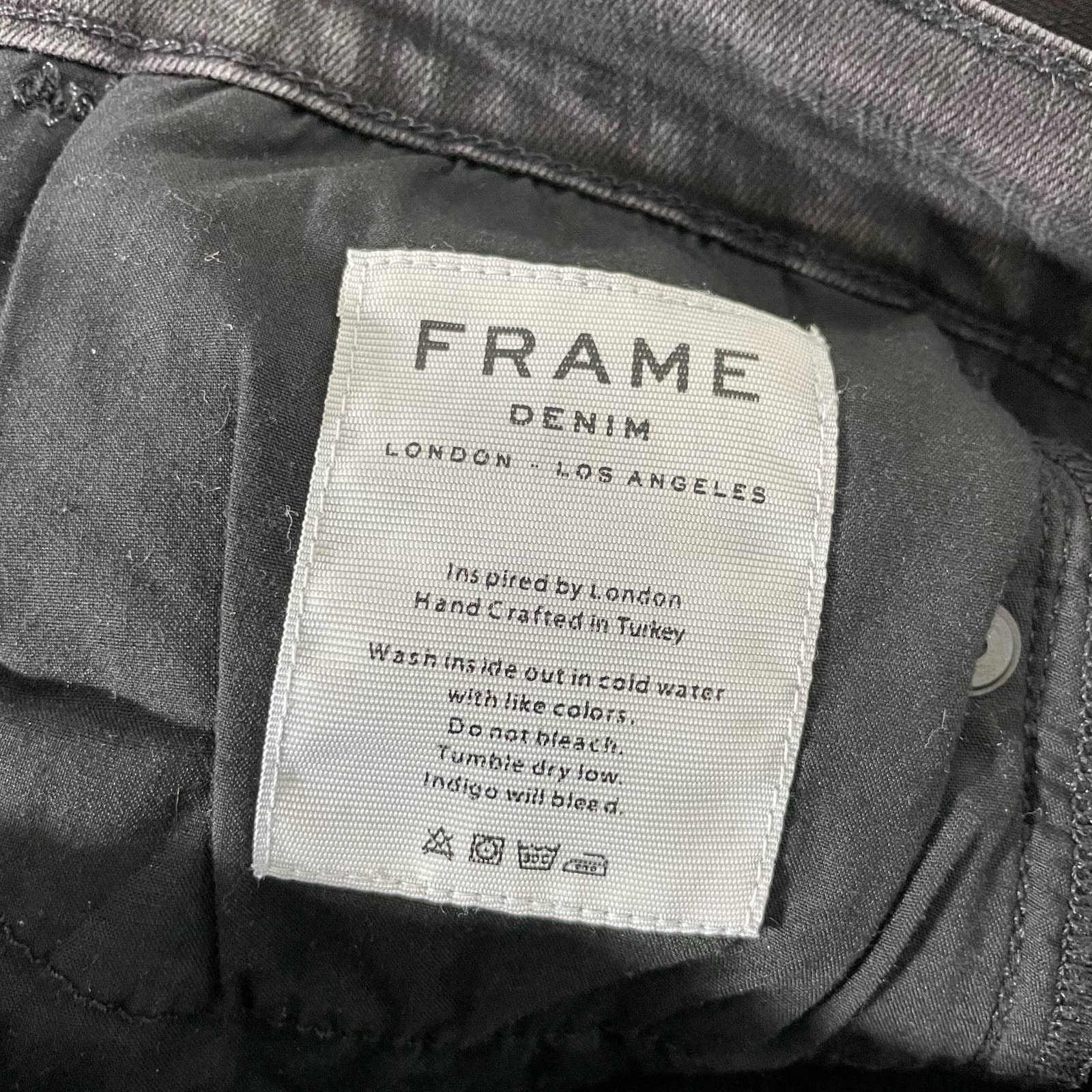 Frame Frame Denim Black Le High Skinny Ripped Raw Hem Ankle Jeans Size 30" / US 8 / IT 44 - 8 Thumbnail