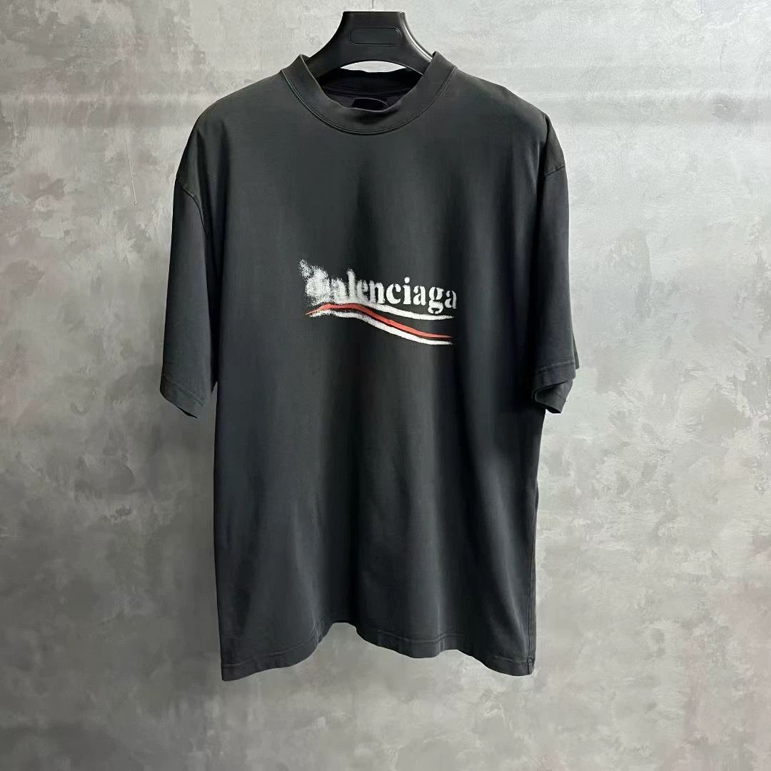 Balenciaga balenciaga black logo printed short sleeve t-shirt Size US M / EU 48-50 / 2 - 1 Thumbnail
