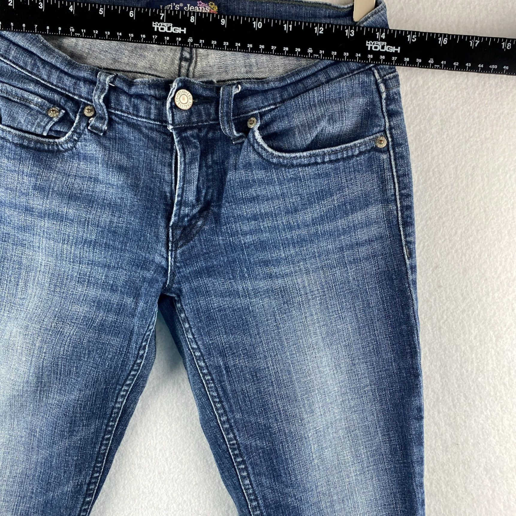 Levi's Levi's Jeans Womens 7 Blue Stretch Skinny Distressed Denim Dark Wash Casual Size 28" / US 6 / IT 42 - 3 Thumbnail