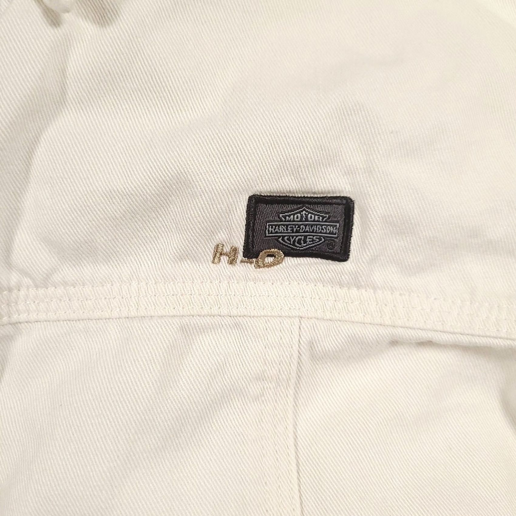 Harley Davidson Harley-Davidson Shirt Womens Small Off-White Snap Front Canvas Embroidered Wings Shirt Size S / US 4 / IT 40 - 4 Thumbnail