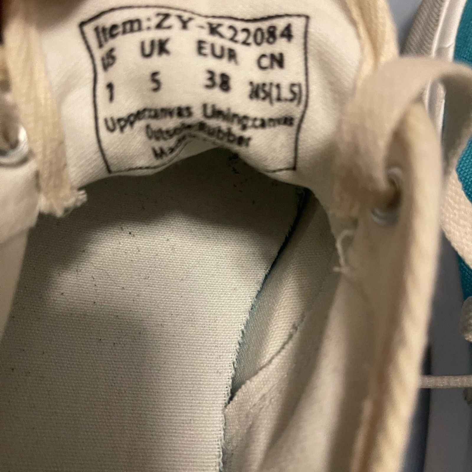 Canvas Stylish Teal Sneakers for Women Size US 7 / IT 37 - 3 Thumbnail