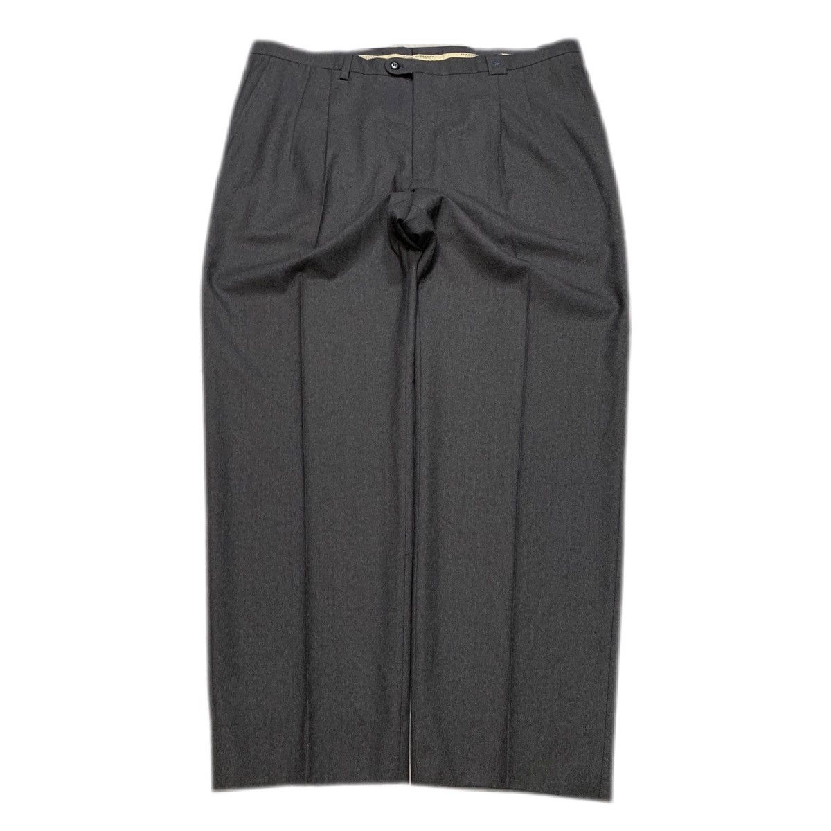 Burberry 90s y2k vintage dark Grey large Burberry wool Chino trousers Size US 39 - 1 Thumbnail