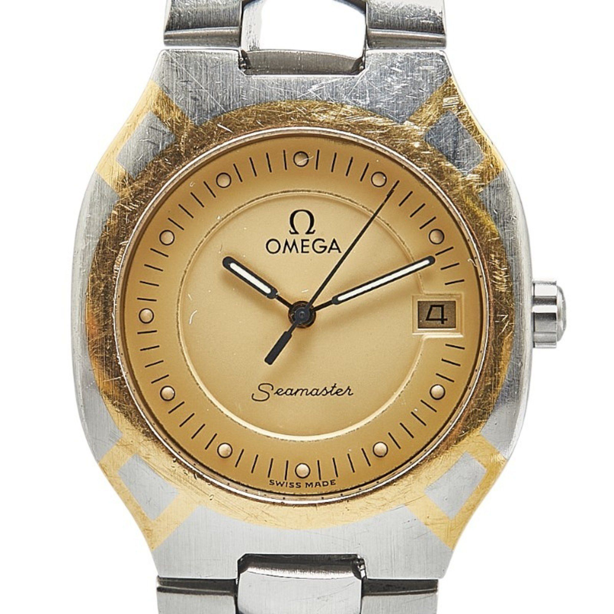 Omega OMEGA Seamaster Polaris Watch Quartz Gold Dial Stainless Steel Yellow Ladies Size ONE SIZE - 1 Thumbnail