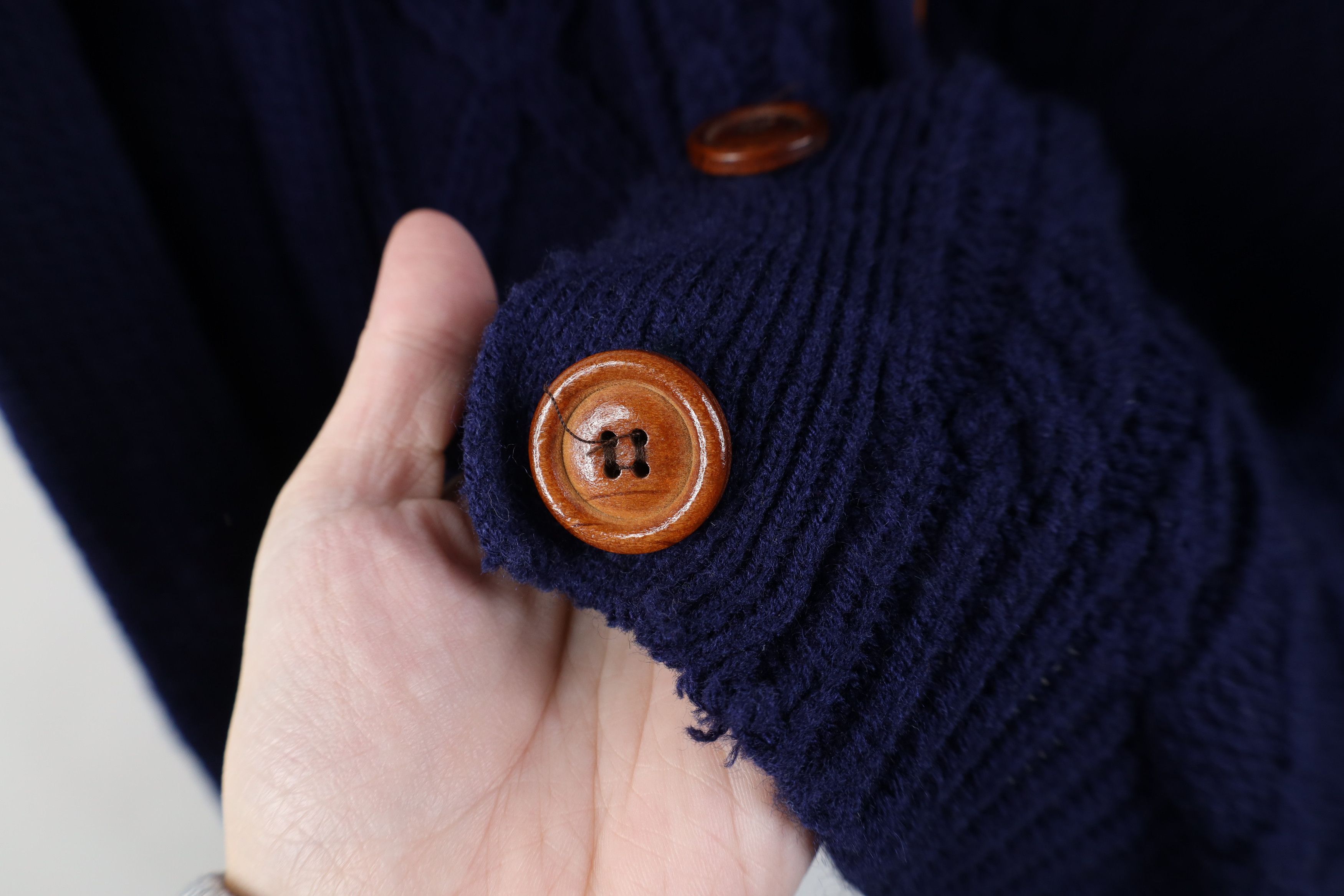 Vintage Vintage 70s Streetwear Fisherman Cable Knit Cardigan Sweater Size US L / EU 52-54 / 3 - 5 Thumbnail
