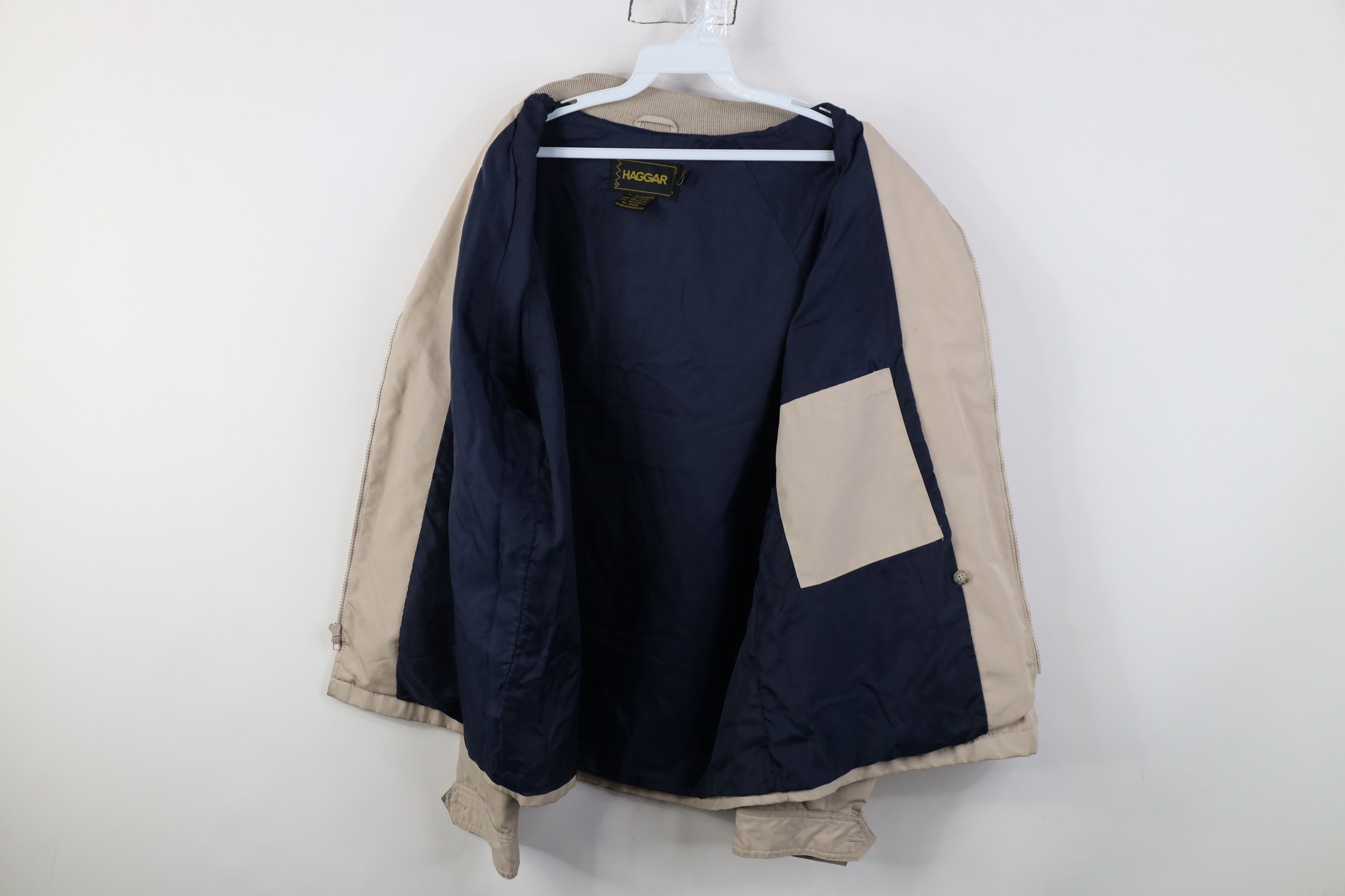 Vintage Vintage 70s Streetwear Full Zip Racer Bomber Jacket Beige Size US XXL / EU 58 / 5 - 12 Thumbnail