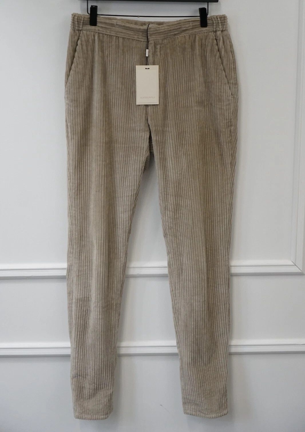 Suitsupply Men Suitsupply Trousers Ames Beige Pure Cotton Velvet UK/U38 Size 38R - 1 Thumbnail