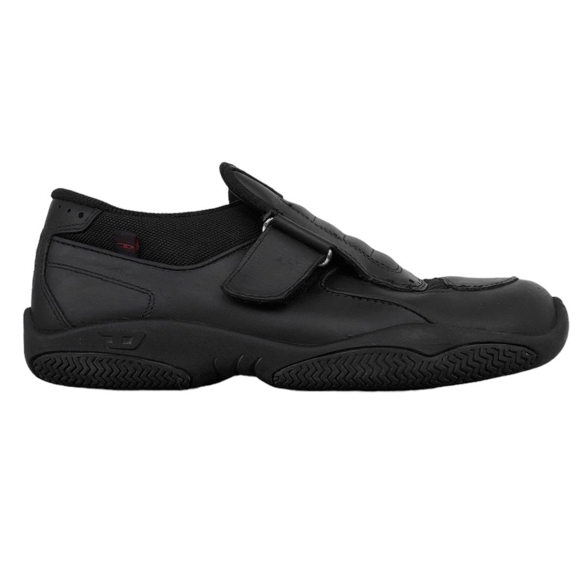 Diesel 🧿Y2K enduro leather velcro low top sneakers black Size US 10 / EU 43 - 1 Thumbnail