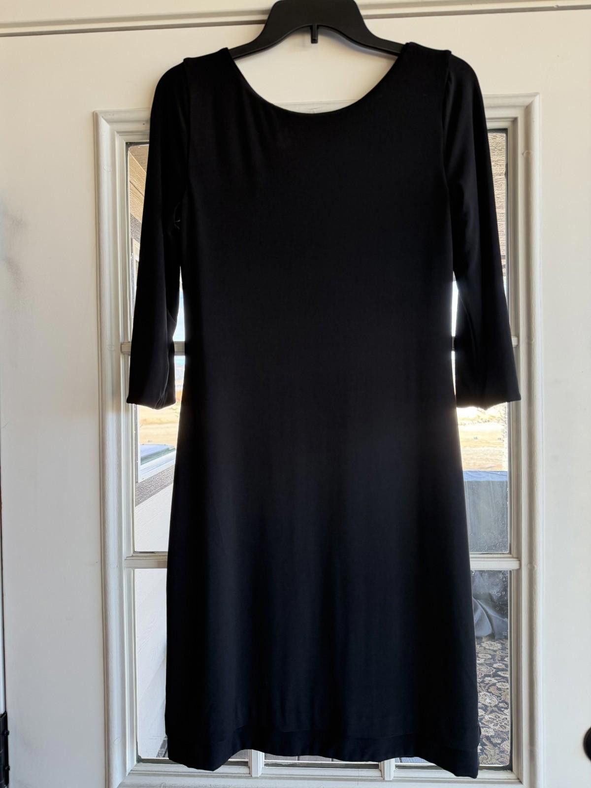 Other WHBM Small 3/4 Long Sleeve Floral Stretch Black Periwinkle Size S / US 4 / IT 40 - 3 Thumbnail
