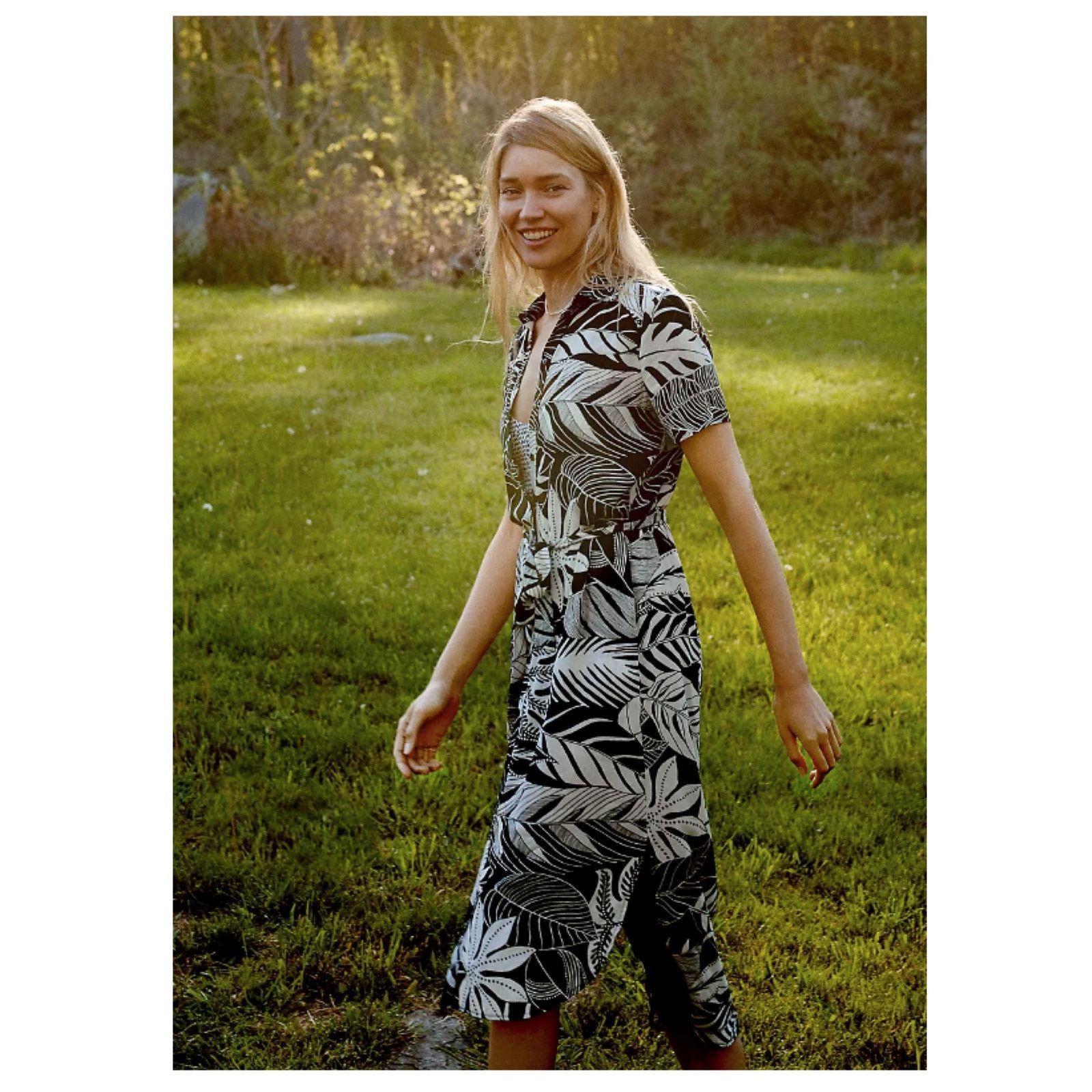 ワンピースその他 FARM Rio Linen-blend dress with palm print FARM Rio Linen-Blend Dress With Palm Print in Blue | Lyst Canada