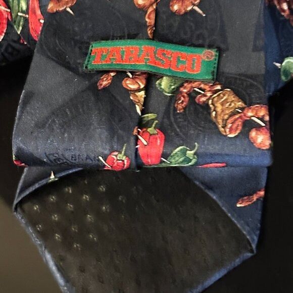 Tabasco Tabasco Tie Kitsch Silk Mens Neckwear Y2k Chili Peppers Blue Size ONE SIZE - 3 Thumbnail