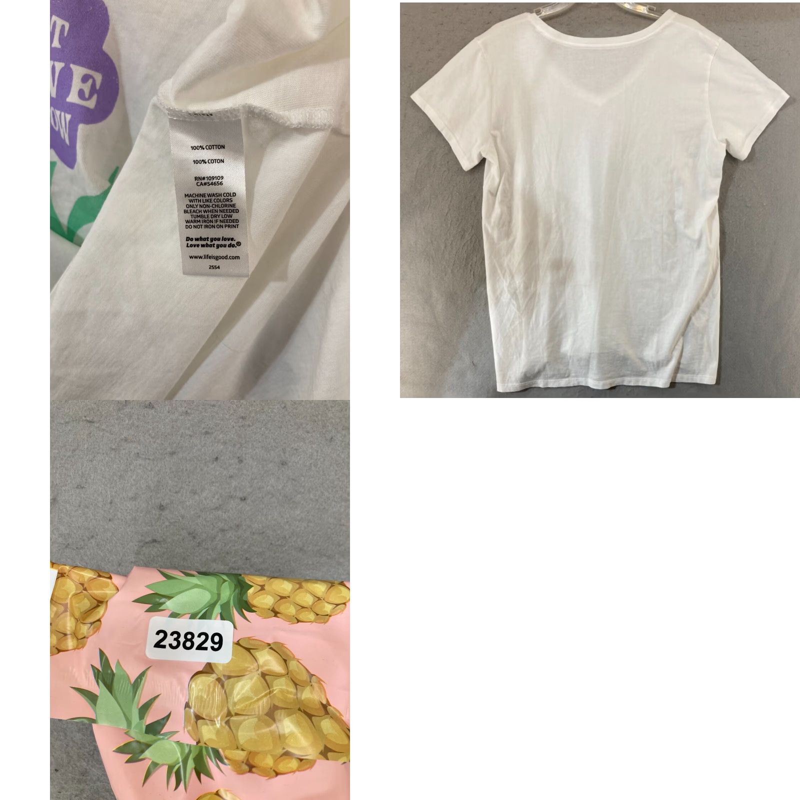 Life is Good Life is Good T-Shirt Women L White V-Neck Crusher Lite Let Love Grow Flower Size L / US 10 / IT 46 - 8 Thumbnail