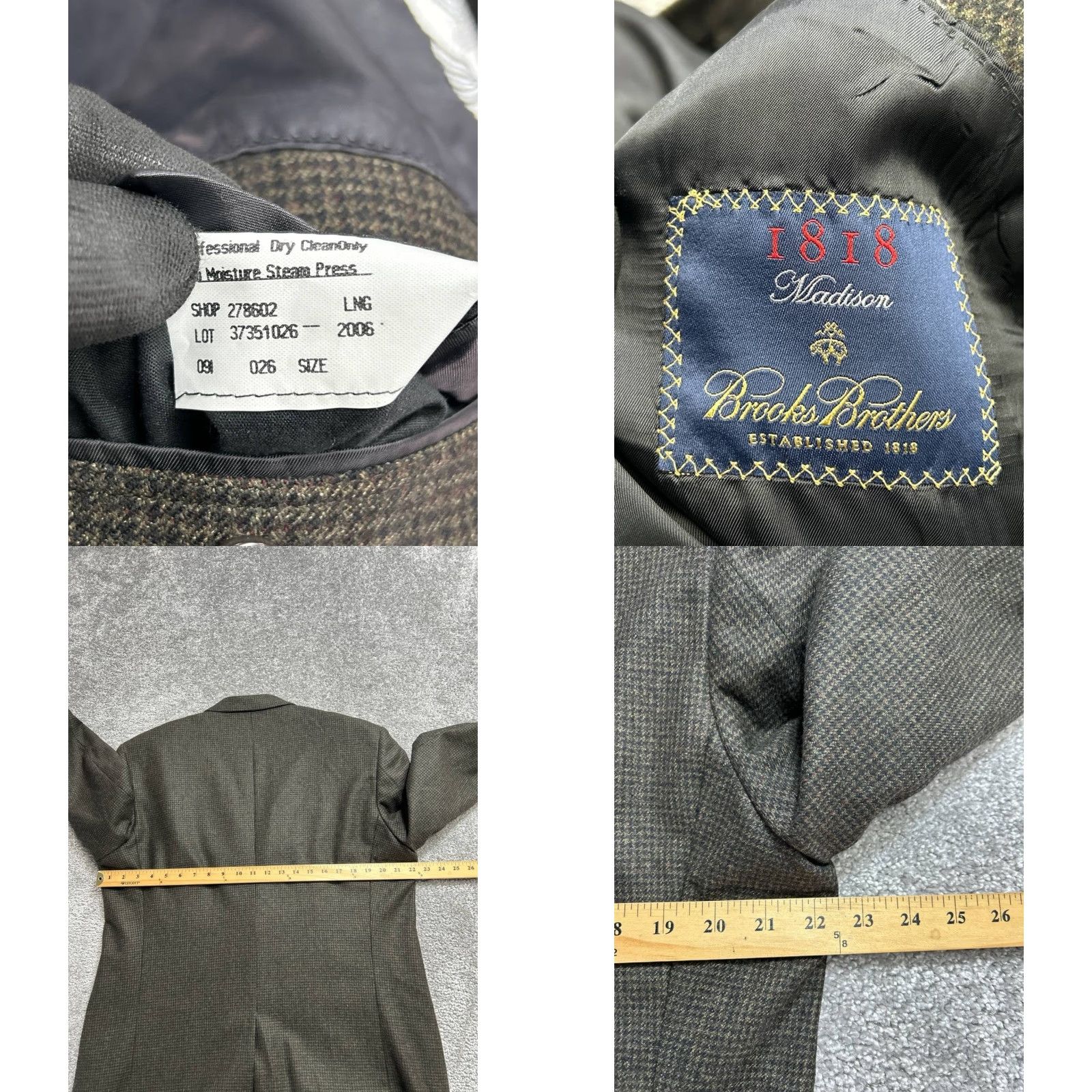 Brooks Brothers Brooks Brothers Sport Coat Mens 44 long Green Wool Madison 1818 Houndstooth Size US S / EU 44-46 / 1 - 8 Thumbnail