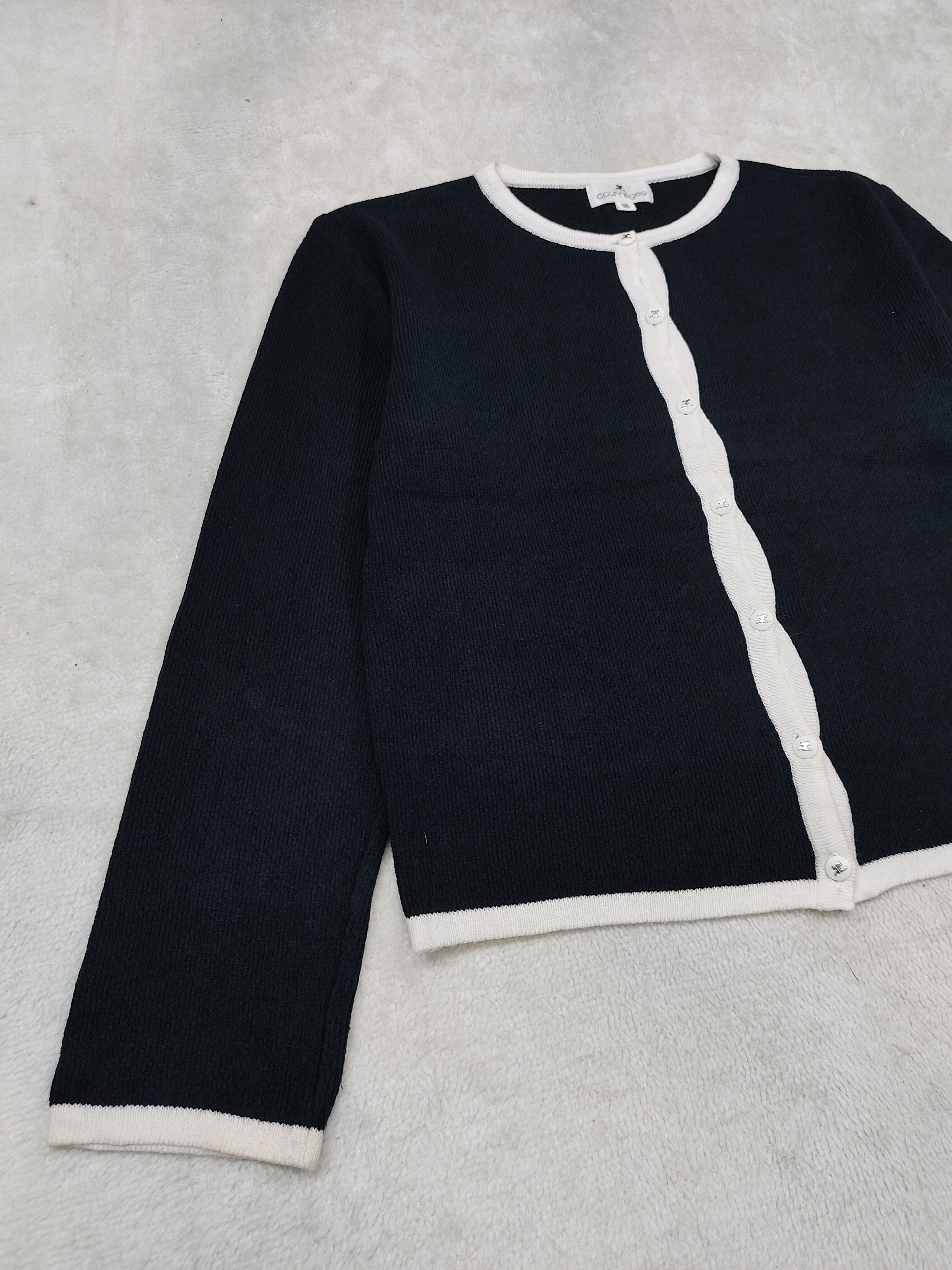 Courreges 💥Vtg Courreges Striped Cardigan Size M / US 6-8 / IT 42-44 - 7 Thumbnail