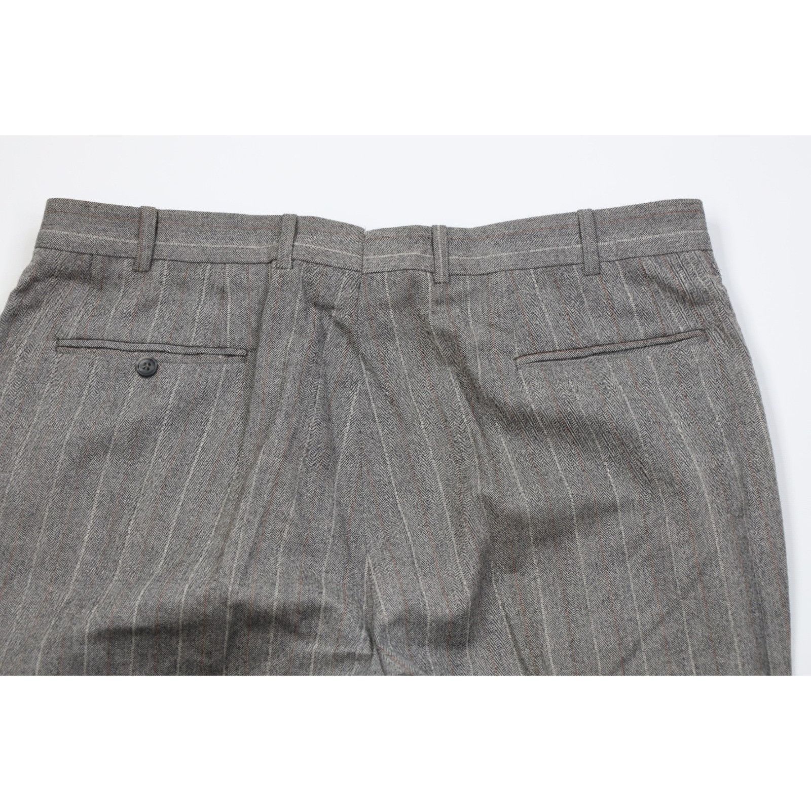 Vintage Vintage 70s Heavy Wool Herringbone 3 Piece Suit Wedding Size 44L - 23 Thumbnail