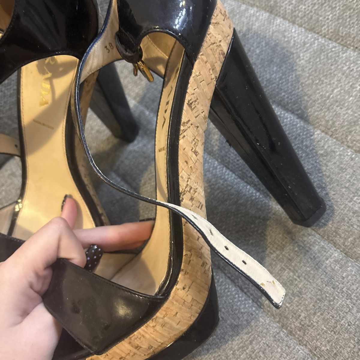 Prada Black Prada Heels Size US 7.5 / IT 37.5 - 3 Thumbnail