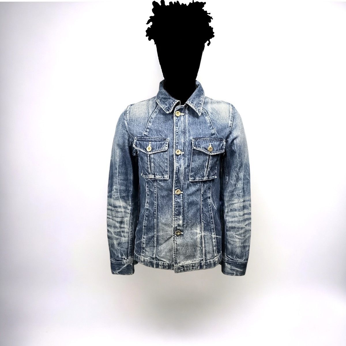 image of 14Th Addiction x Fragment Design Denim By Vanquish & Fragments - Denim Jacket in Blue Denim (Size S