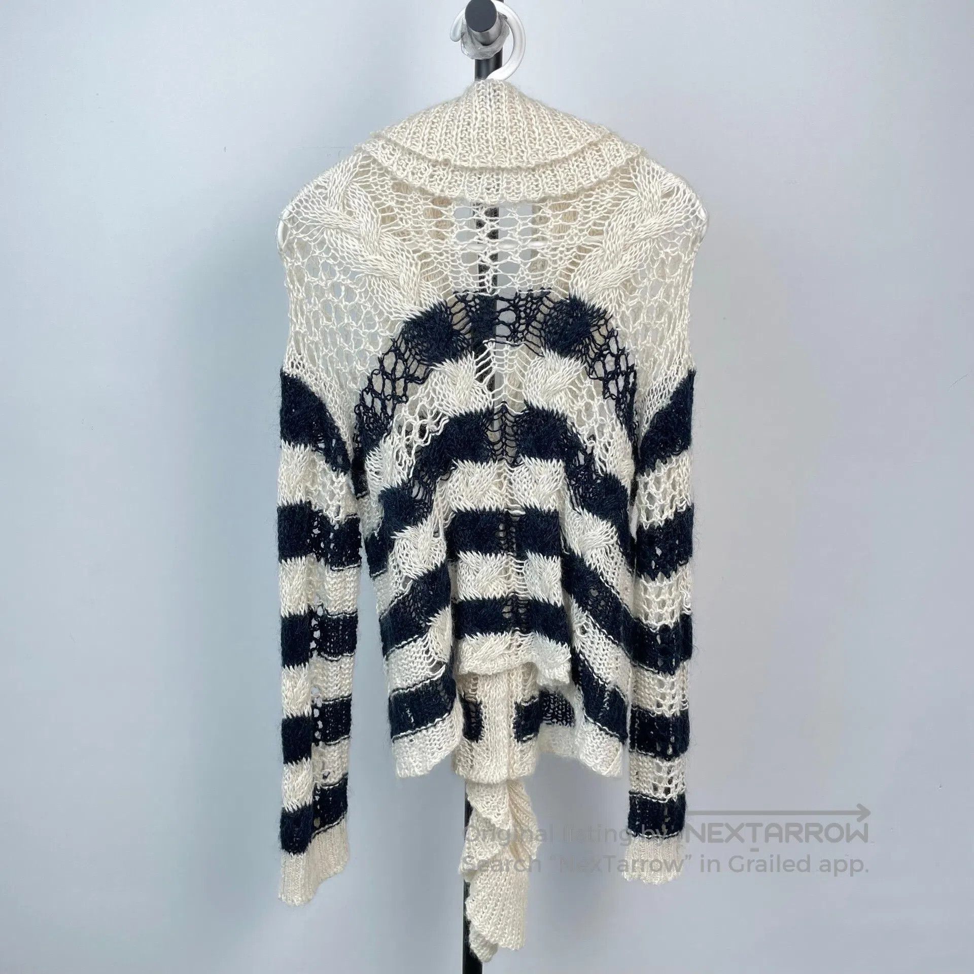 Dior Dior Black and White Striped V Neck Long Sleeve Knit Cardi Size XS / US 0-2 / IT 36-38 - 2 Thumbnail