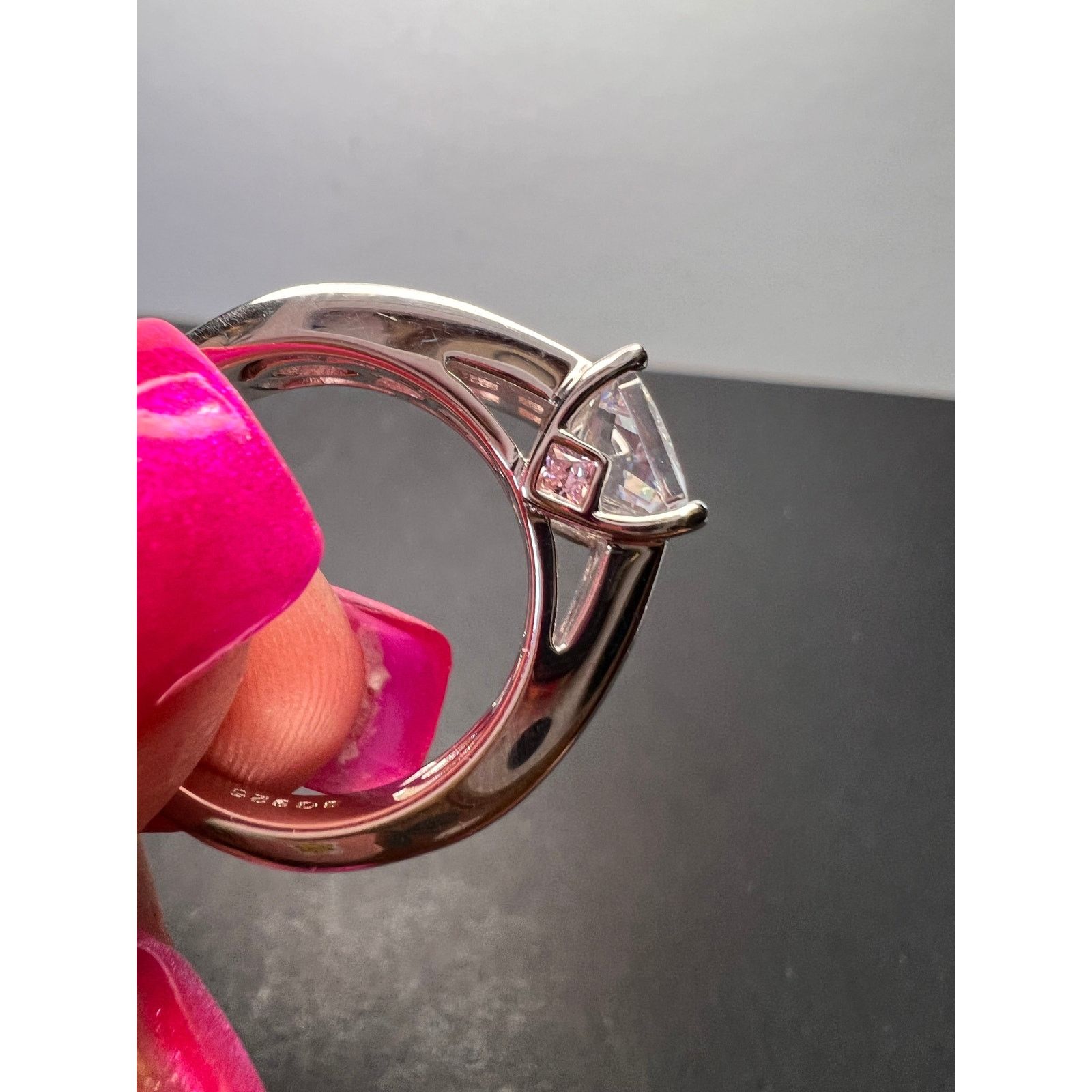 Other Pink and white CZ rhodium over sterling silver ring size 9 Size ONE SIZE - 4 Thumbnail