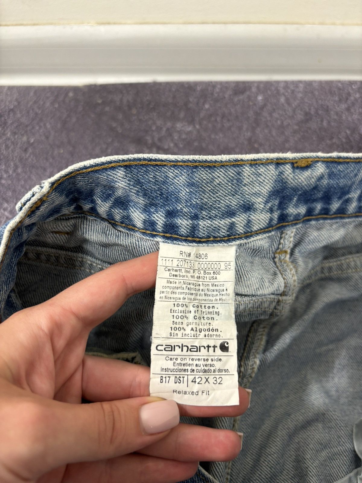 Carhartt Vintage Carhartt Relaxed Fit Heavy Blue Denim Baggy Jeans Size US 42 / EU 58 - 15 Thumbnail