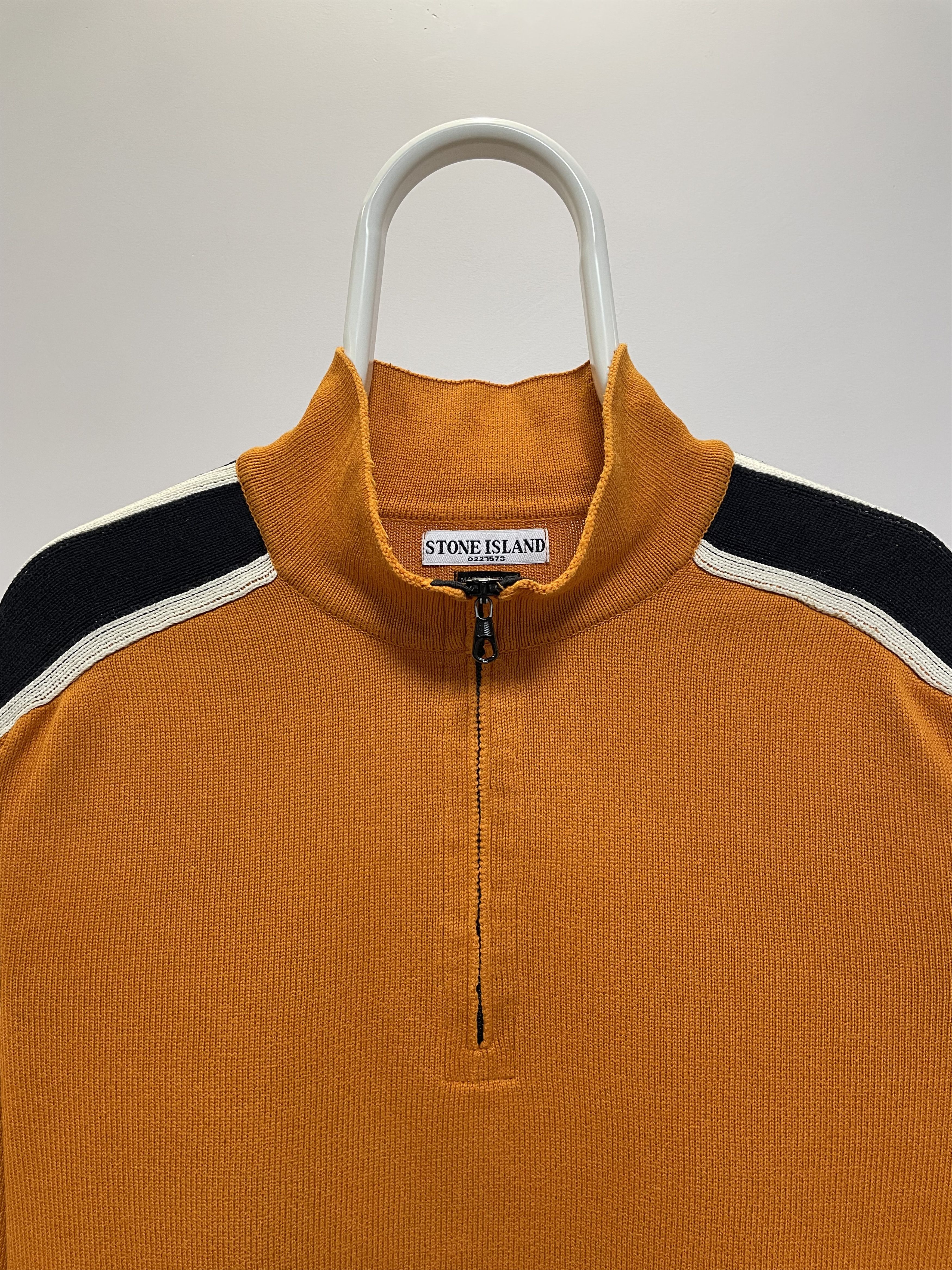 Stone Island STONE ISLAND Vintage Sweater Knit Half Zip Pullover 90s RARE Size US L / EU 52-54 / 3 - 6 Thumbnail