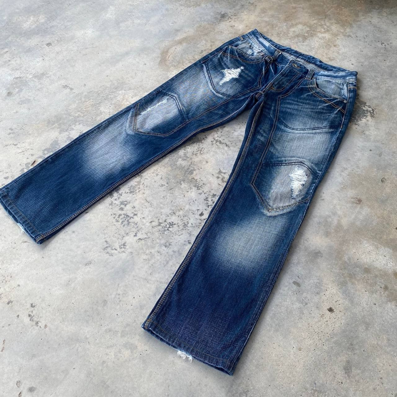 HIDEAWAYS Japan Hideaways Nicole Distressed "Engineered"Panelled Denim Size US 30 / EU 46 - 3 Thumbnail