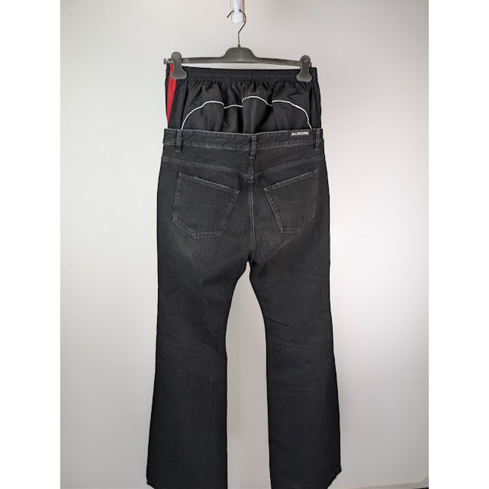 Balenciaga o1rshd1 Layered Kuroki Denim Jeans in Midnight Black Size US 34 / EU 50 - 12 Thumbnail