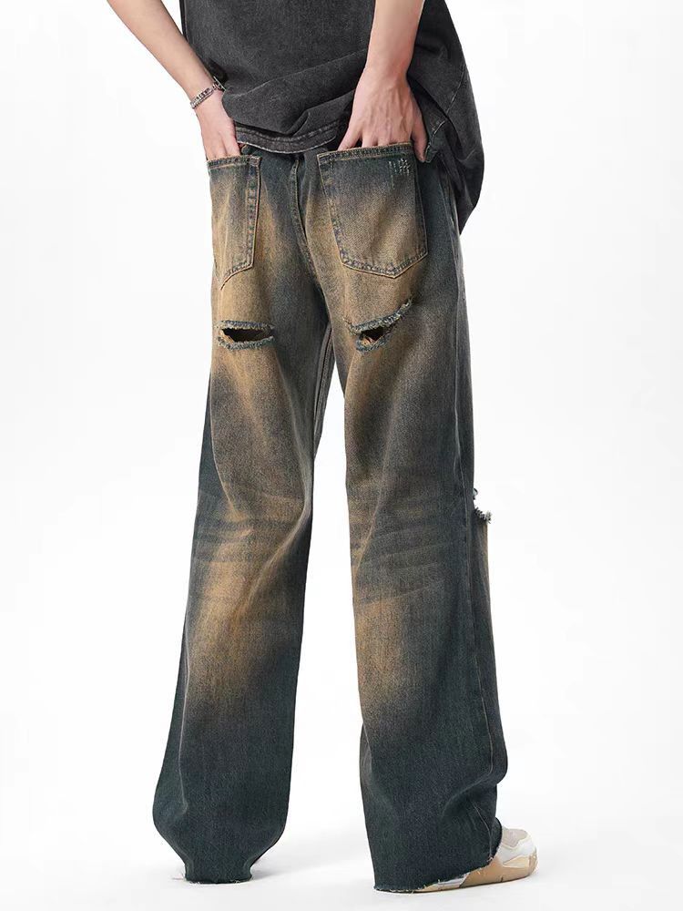 Japanese Brand × Jean Washed and worn vintage ripped straight leg jeans Size US 32 / EU 48 - 5 Thumbnail