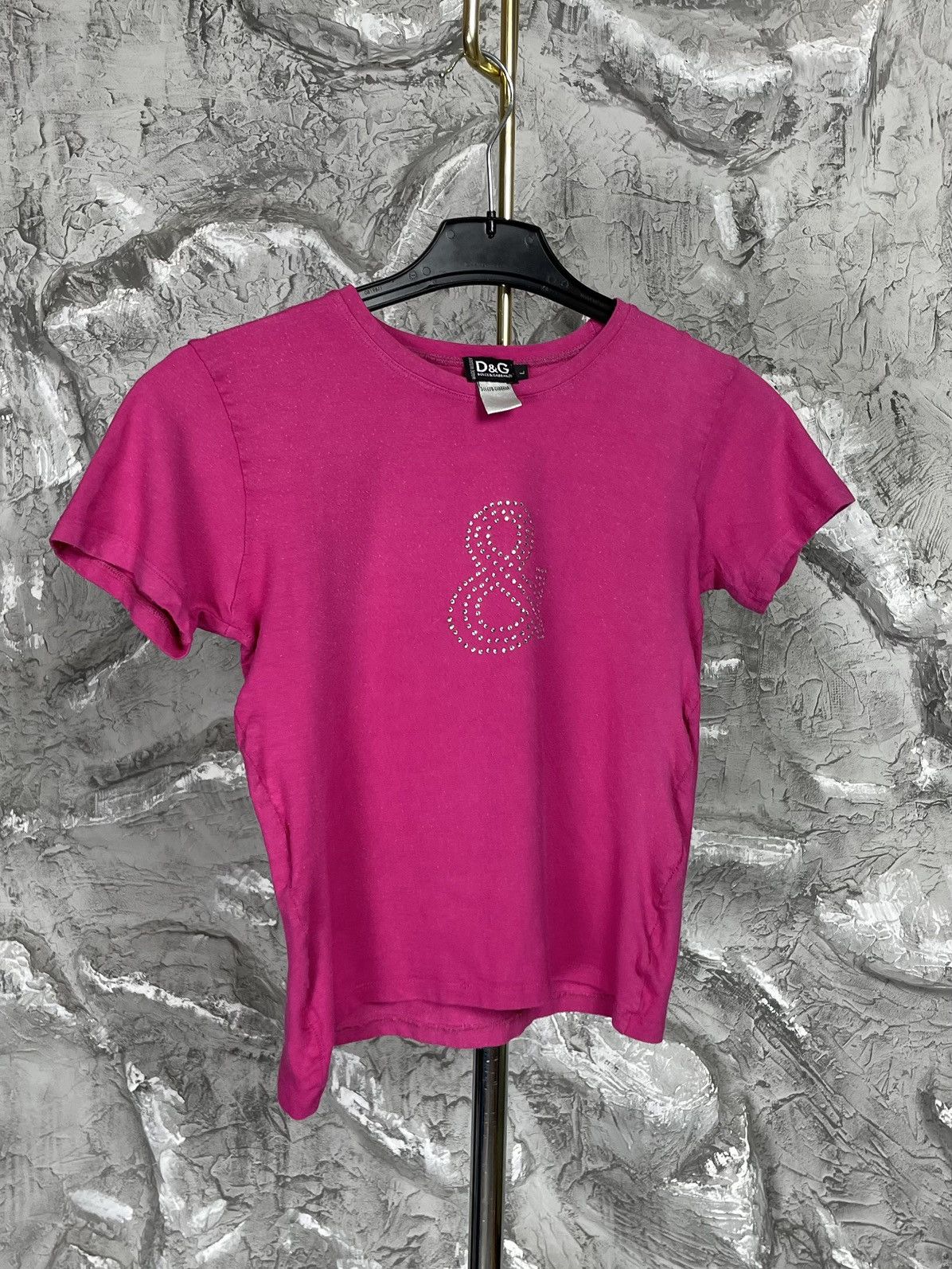 Dolce & Gabbana Dolce Gabbana Vintage Y2K Rhinestones Logo Cropped T-shirts Size M / US 6-8 / IT 42-44 - 1 Thumbnail