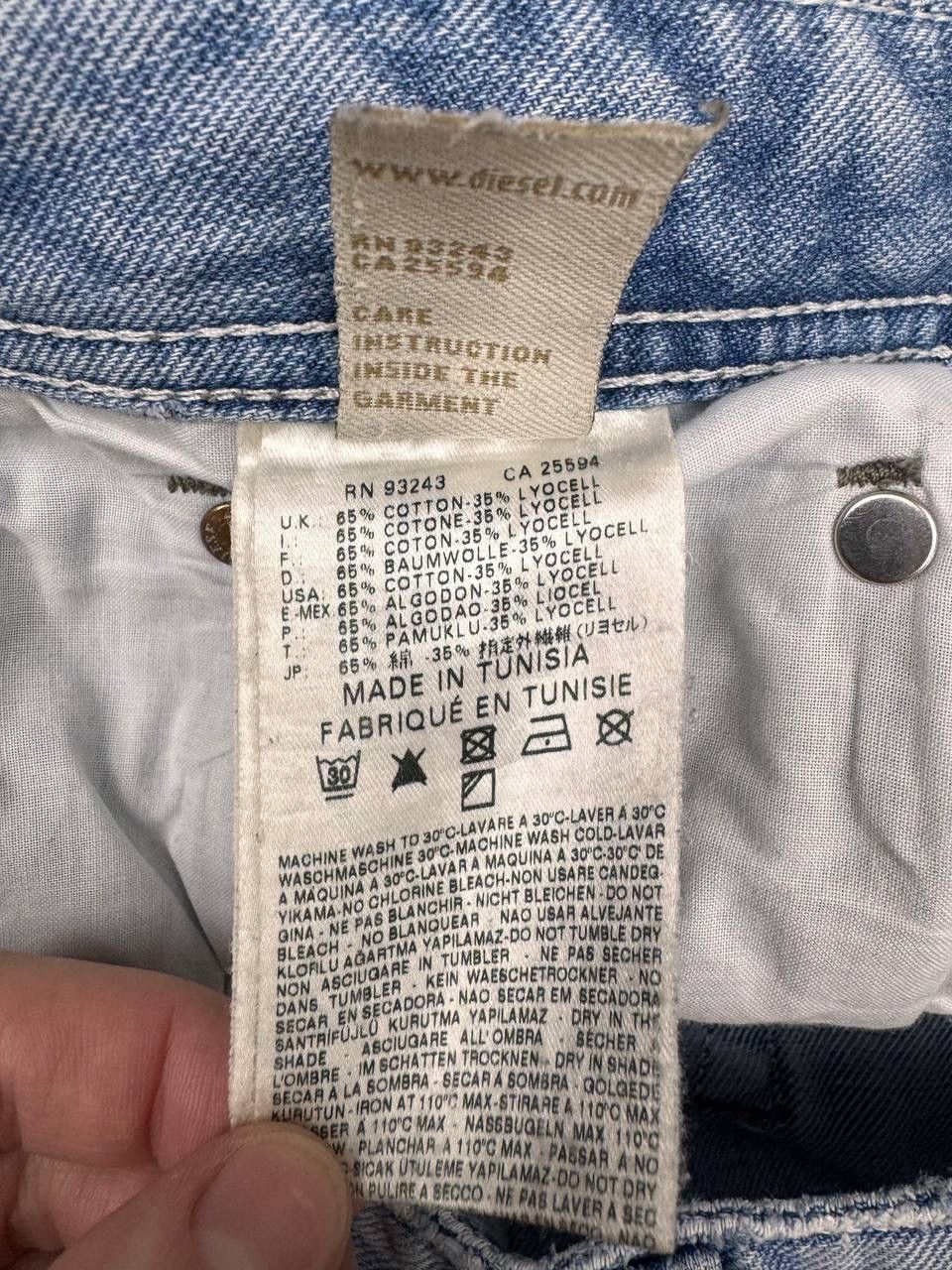 Diesel Diesel Men's Denim Pants Jeans Light Blue Straight Fit Size US 32 / EU 48 - 12 Thumbnail