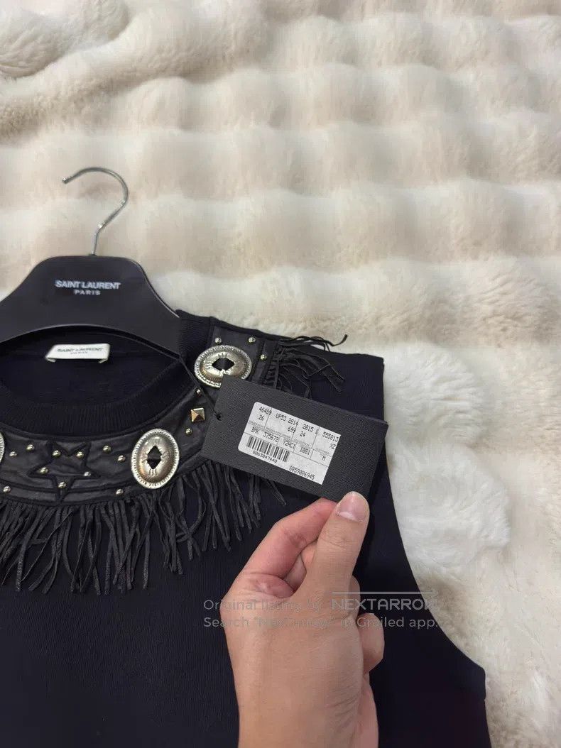 Saint Laurent Paris Saint Laurent Paris Sheepskin Fringe Metallic Vest Sleevel Size M / US 6-8 / IT 42-44 - 3 Thumbnail