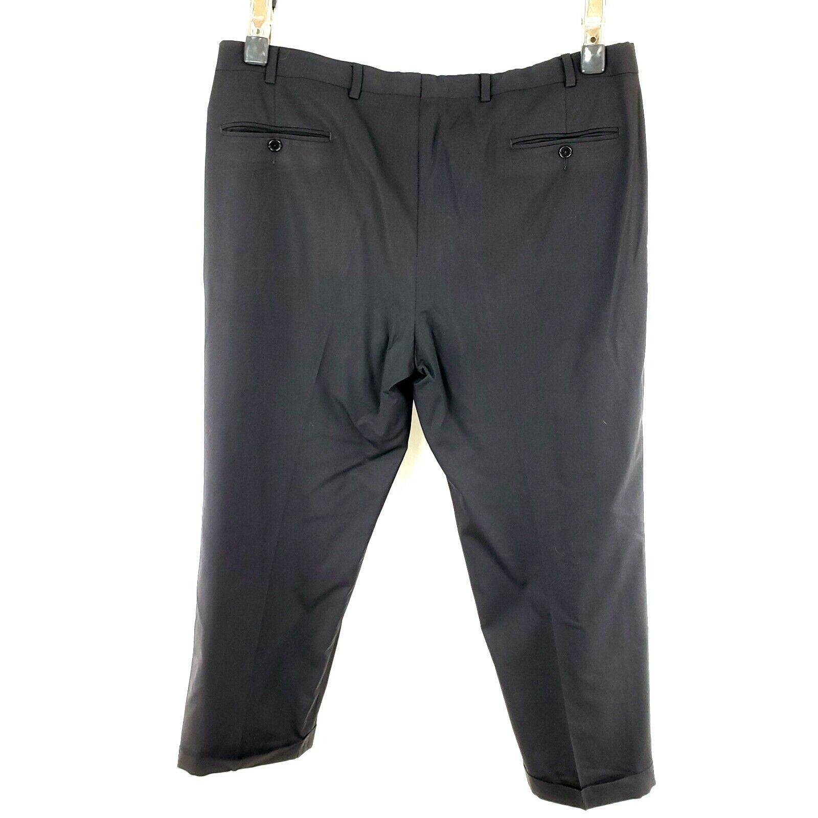 Brooks Brothers Brooks Brothers 346 Wool Black Dress Pants 41/28 Pleated Cuf Size 40R - 3 Thumbnail
