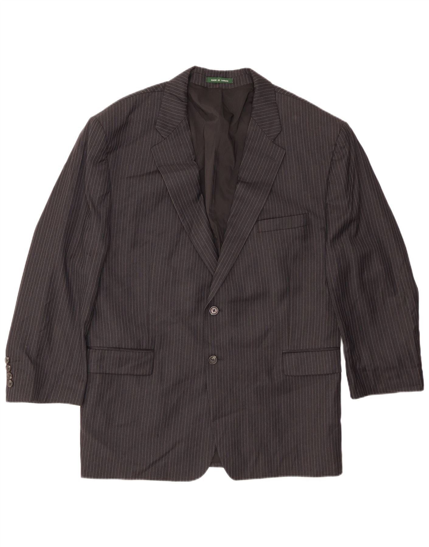Ralph Lauren Mens 2 Button Blazer Jacket UK 42 XL Black Pinstripe Wool Size US XL / EU 56 / 4 - 1 Thumbnail