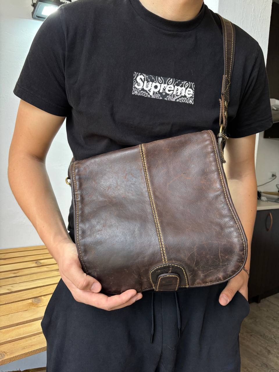 Handmade Handmade Diesel style Leather Y2K Vintage Fade Bag Size ONE SIZE - 3 Thumbnail