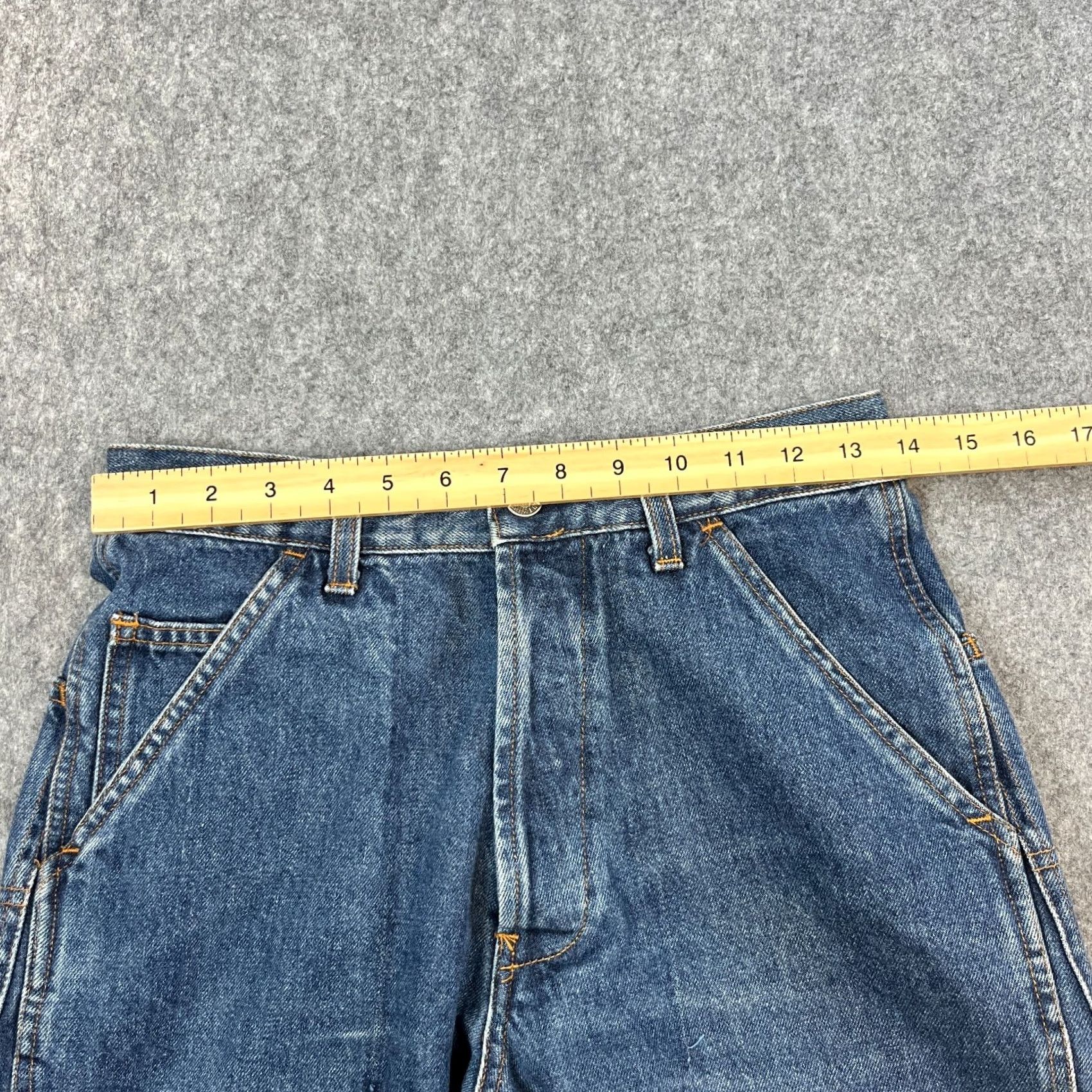 Vintage Meltin' Pot Jeans High Waist Straight 28 34 UK 8 Velvet Blue VTG Denim 5-Pocket Womens Regular Size 30" / US 8 / IT 44 - 7 Thumbnail