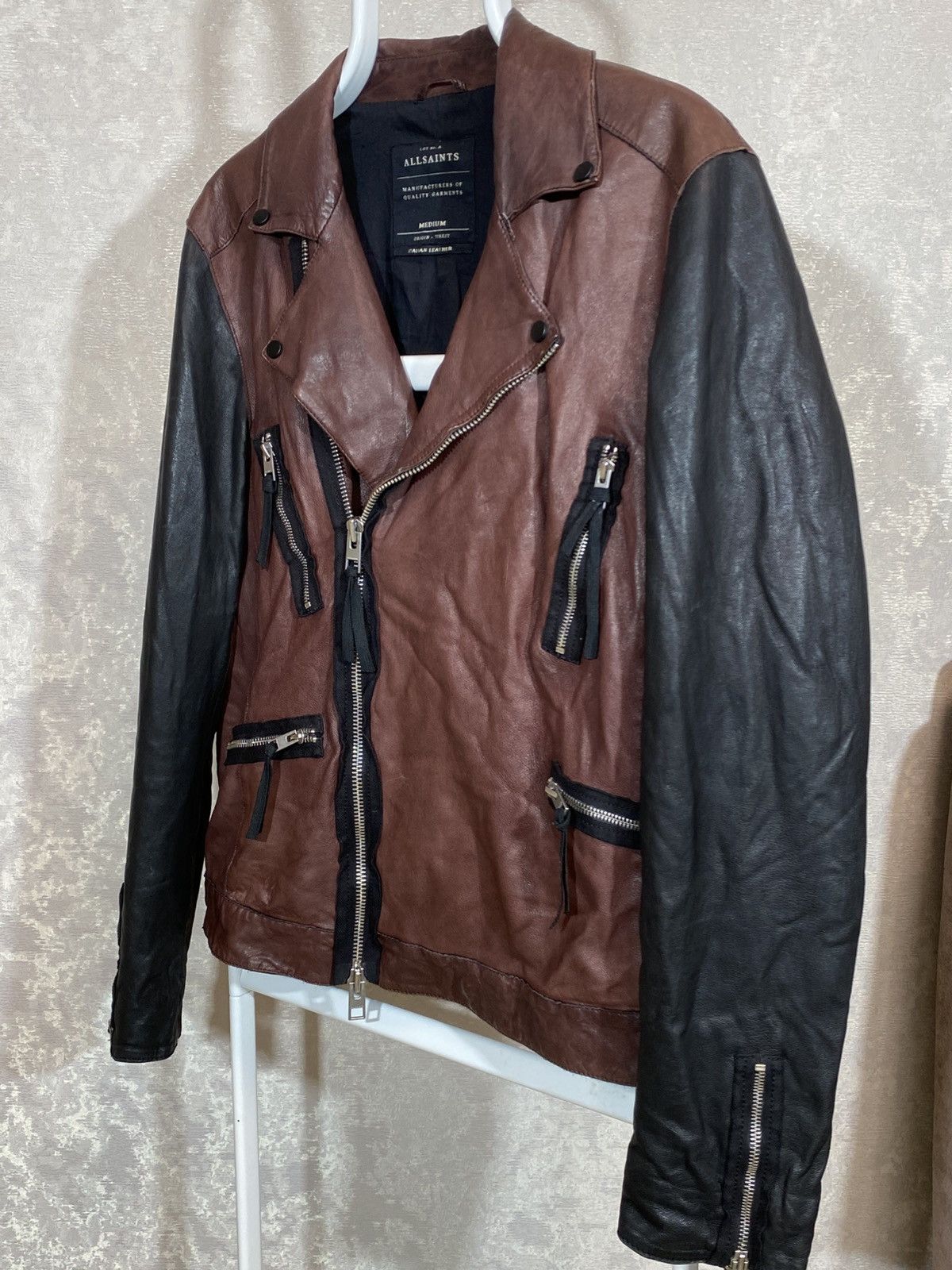 Allsaints × Diesel Allsaints Men Leather Jacket Size US M / EU 48-50 / 2 - 5 Thumbnail
