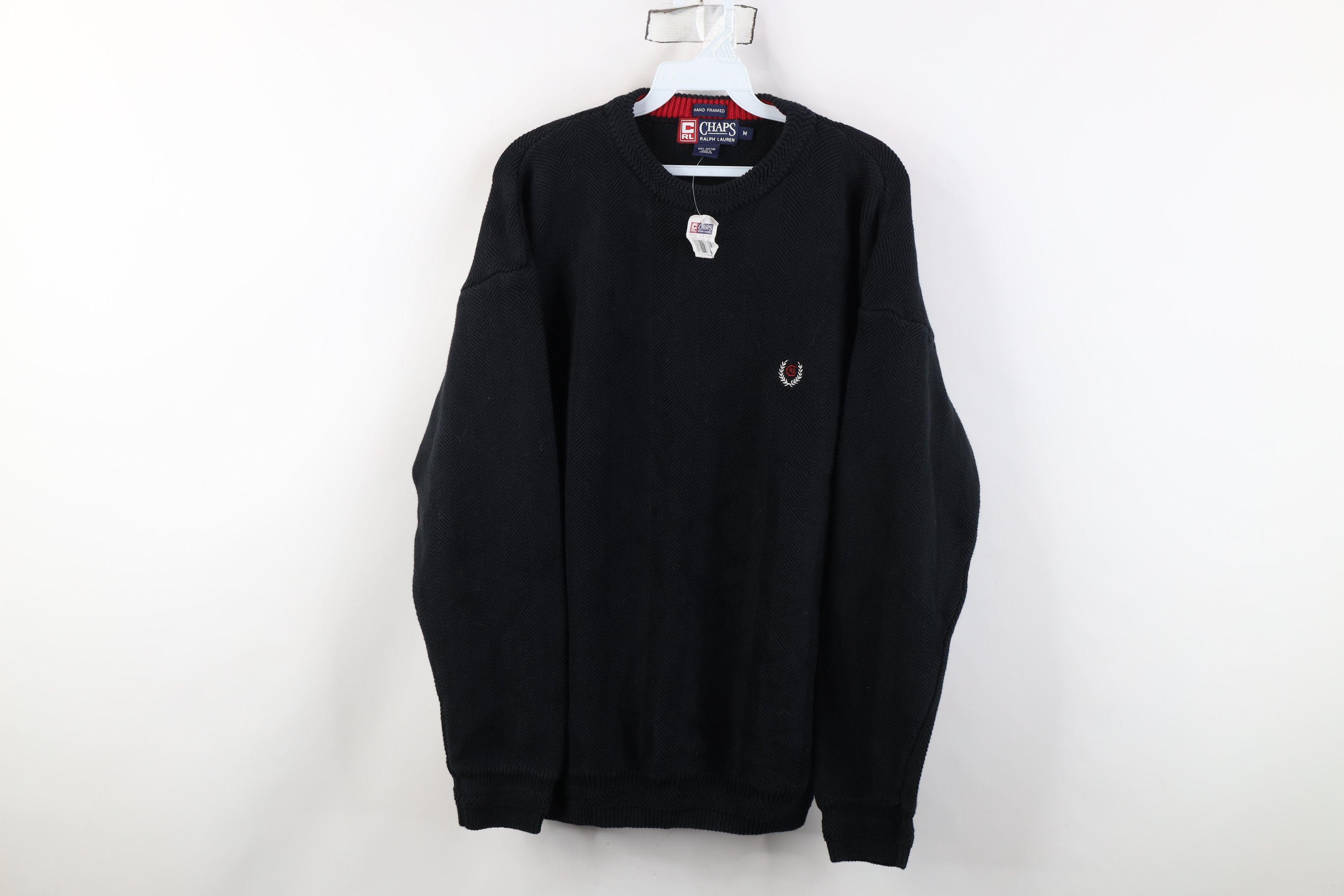 Vintage Deadstock Vintage 90s Chaps Ralph Lauren Knit Sweater Black Size US M / EU 48-50 / 2 - 1 Thumbnail