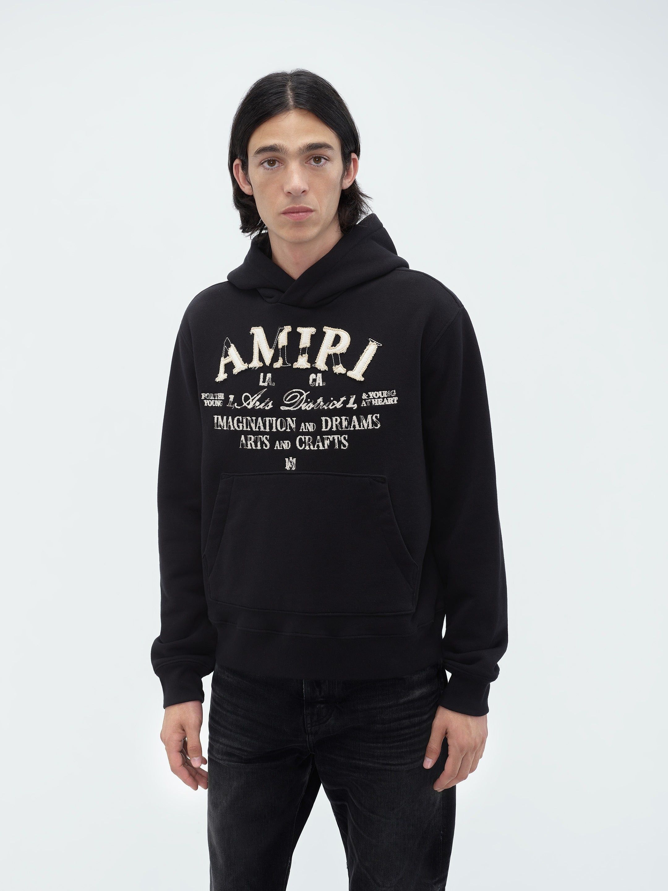 Amiri oc11z0325 Distressed Arts District Hoodie in Black Size US M / EU 48-50 / 2 - 3 Thumbnail